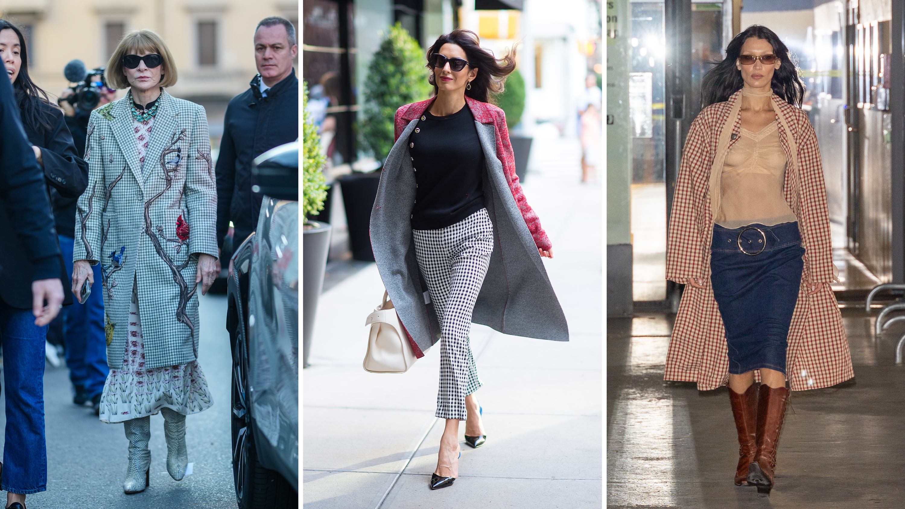 L'ex Direttrice di Vogue America Anna Wintour; L'avvocato e moglie di George Clooney, Amal Clooney; La modella Bella Hadid
Credits: Getty Images
