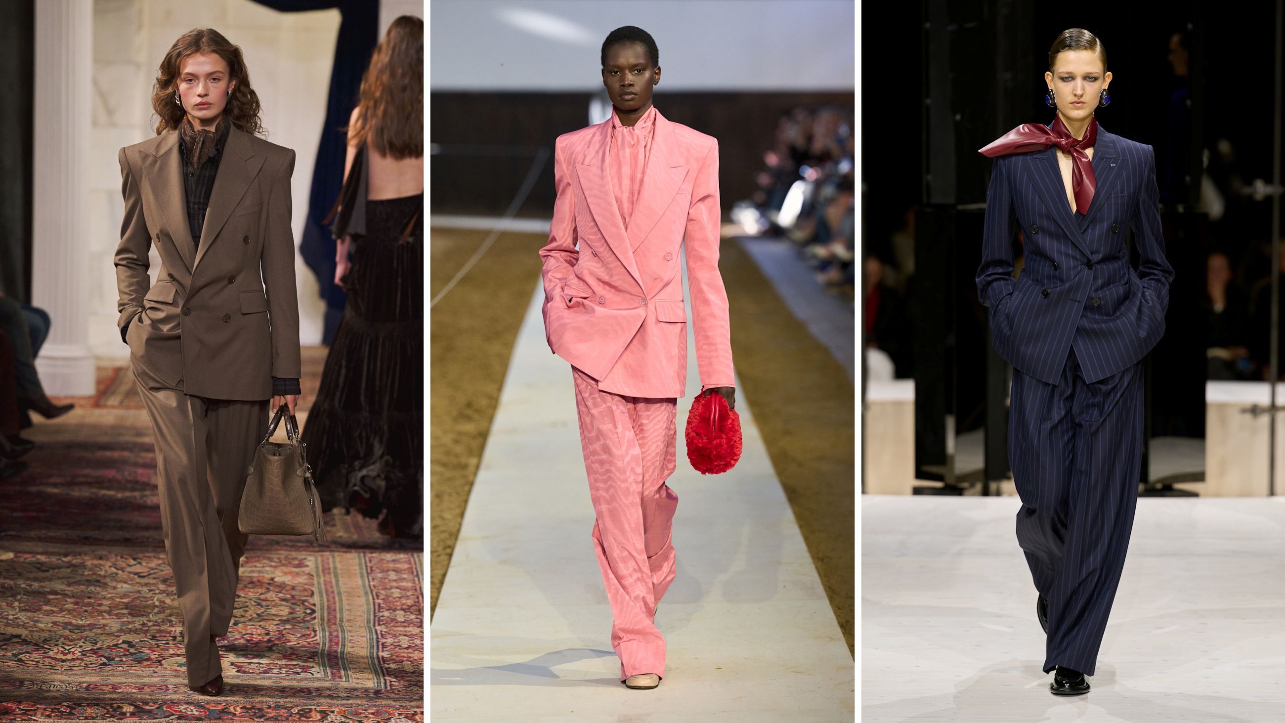 Dalle passerelle FW26: da sinistra Ralph Lauren; Stella McCartney; Givenchy - Credits: Launchmetrics.com/Spotlight