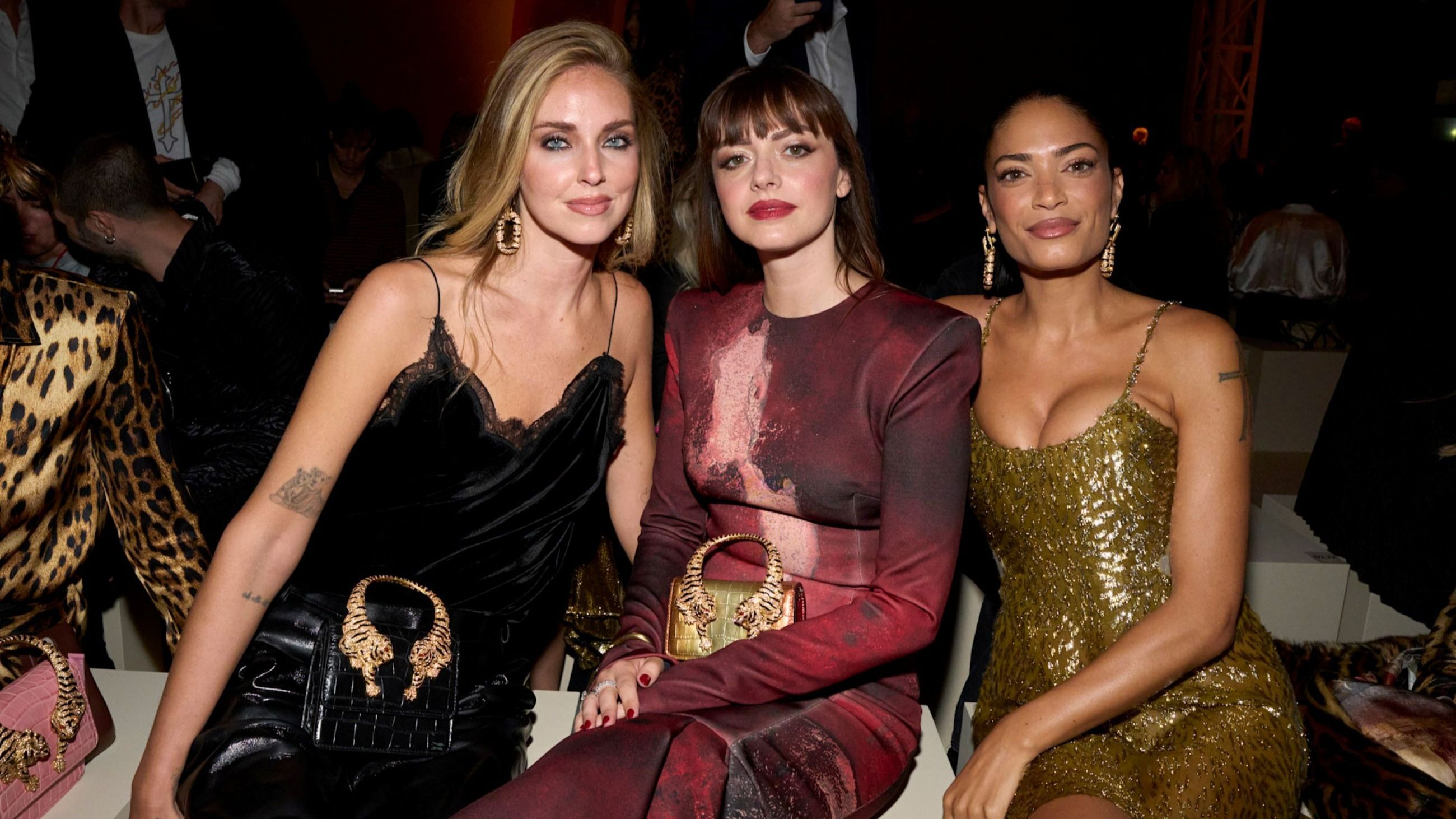 Chiara Ferragni, Annalisa, Elodie; Cavalli SS26 
Credits Getty Images