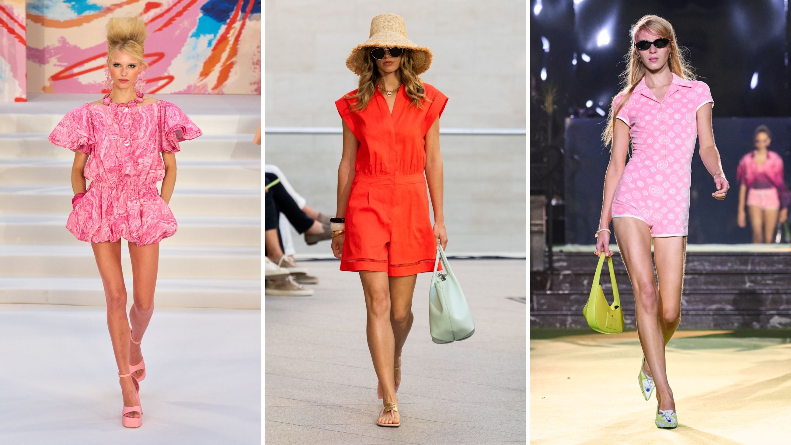 Dalle collezioni PE26: da sinistra Paul Costelloe; Marc Cain; Casablanca Paris - Credits: Launchmetrics.com/Spotlight