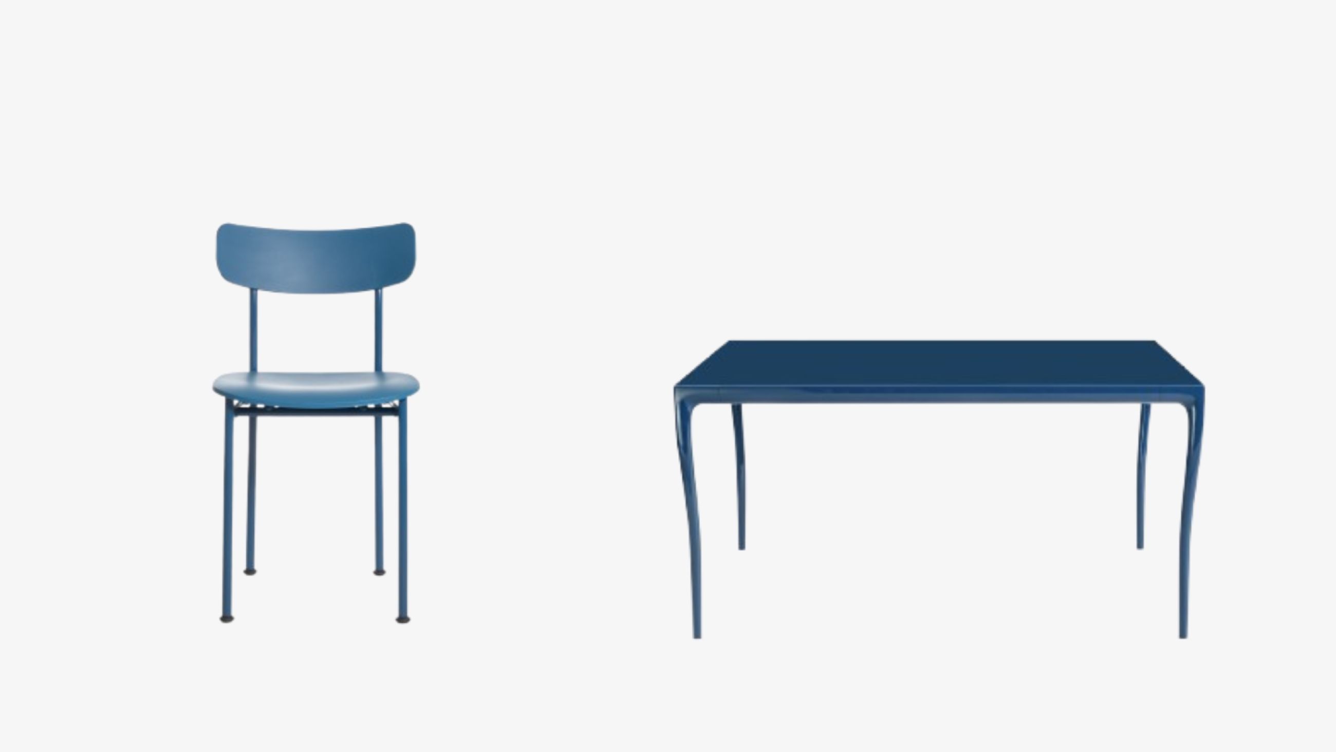 Da sinistra: Sedia Motta, Magis - Courtesy Magis; Tavolo Albert, Kartell - Courtesy Kartell
