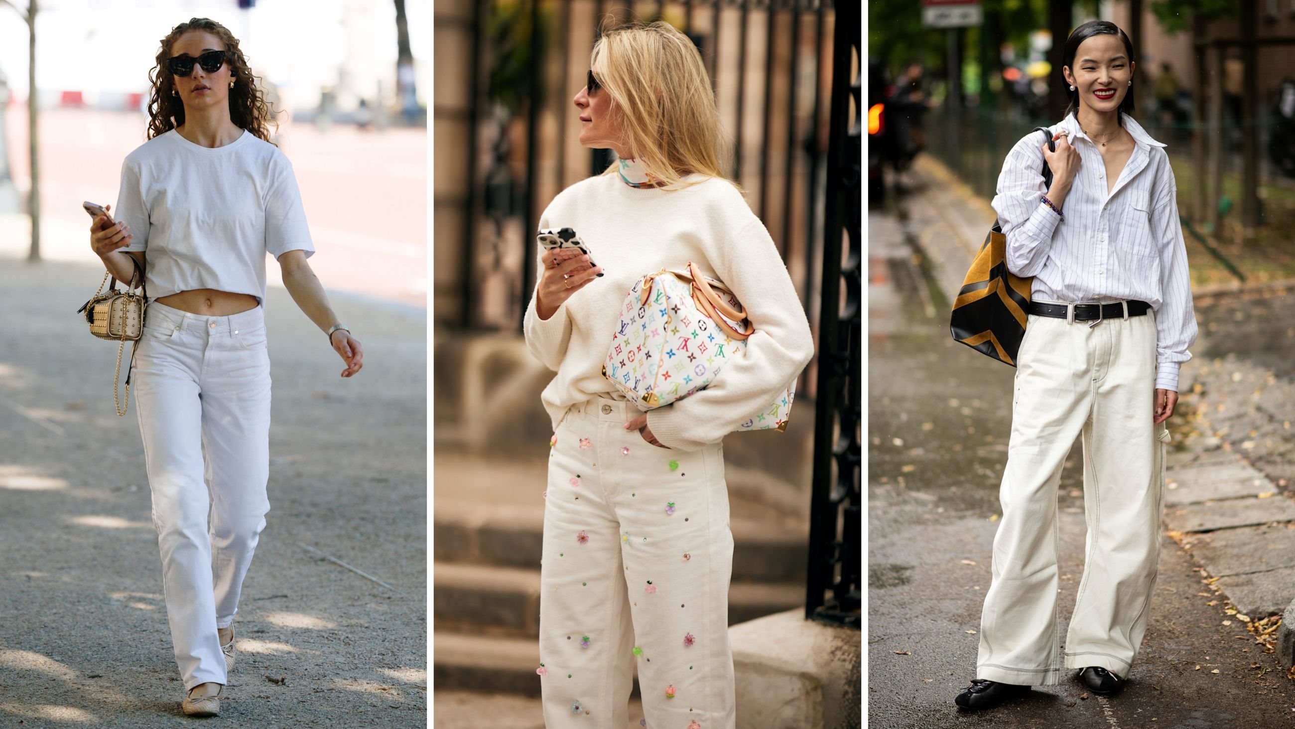 Da Londra a Parigi fino a Milano: i jeans bianchi conquistano gli outfit dello street style nelle città più glamour - Credits: Launchmetrics.com/Spotlight