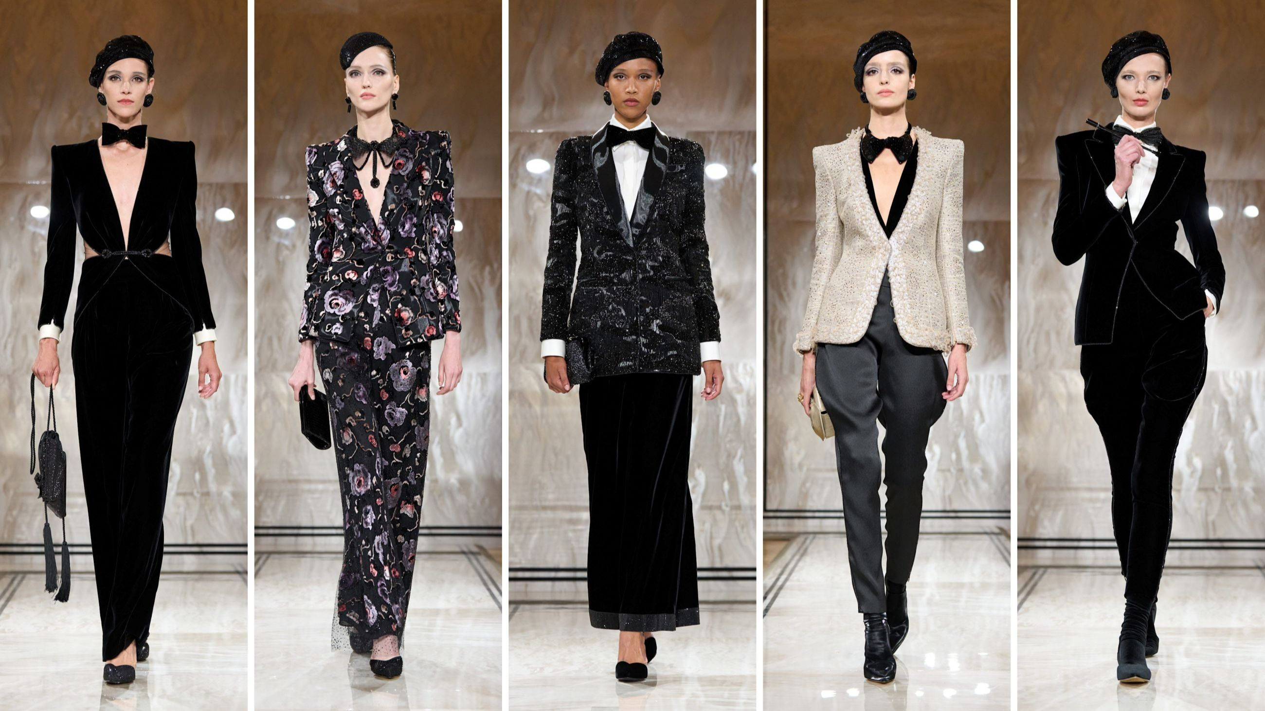 Alcuni look dalla sfilata di Giorgio Armani Haute Couture 2025 - Credits: Launchmetrics.com/Spotlight