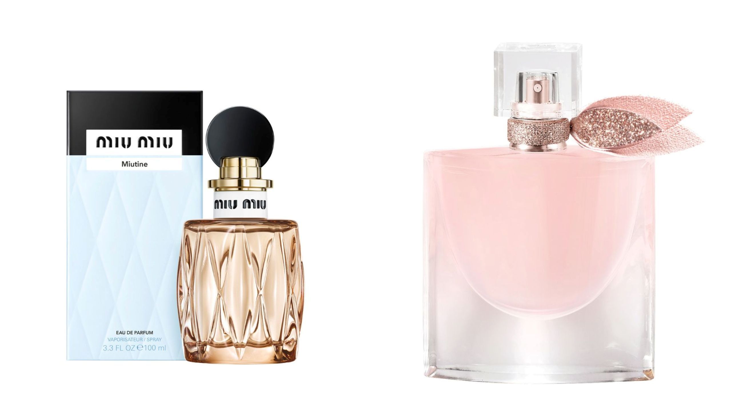 Miu Miu, Miutine; Lancôme, La Vie Est Belle Vanille Nude - Credits: Courtesy Press Office