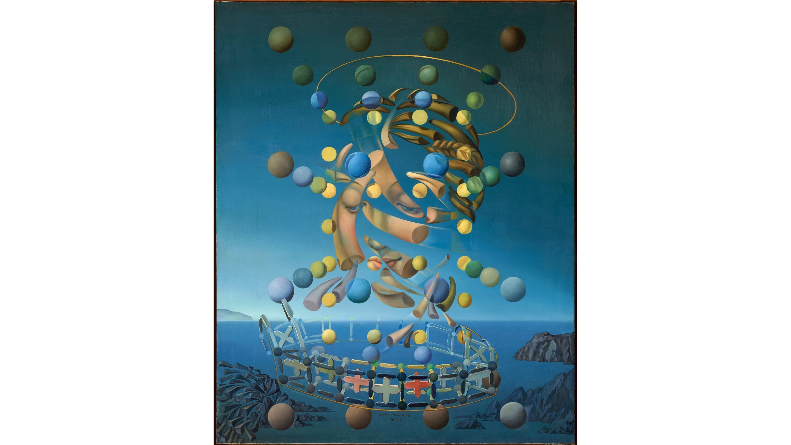 Salvador Dalí, Maximum speed of Raphael's Madonna / Máxima velocidad de la Madonna De Rafael, c.1954, Olio su tela, 81 x 66 cm © Salvador Dalí, Fundació Gala-Salvador Dalí, Figueres, 2025 Legado Salvador Dalí, 1990, Museo Nacional Centro de Arte Reina Sofía - Courtesy Press Office