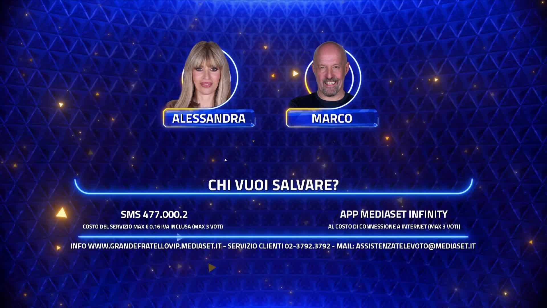 Le nomination del Grande Fratello Vip del 22 aprile: Alessandra e Marco