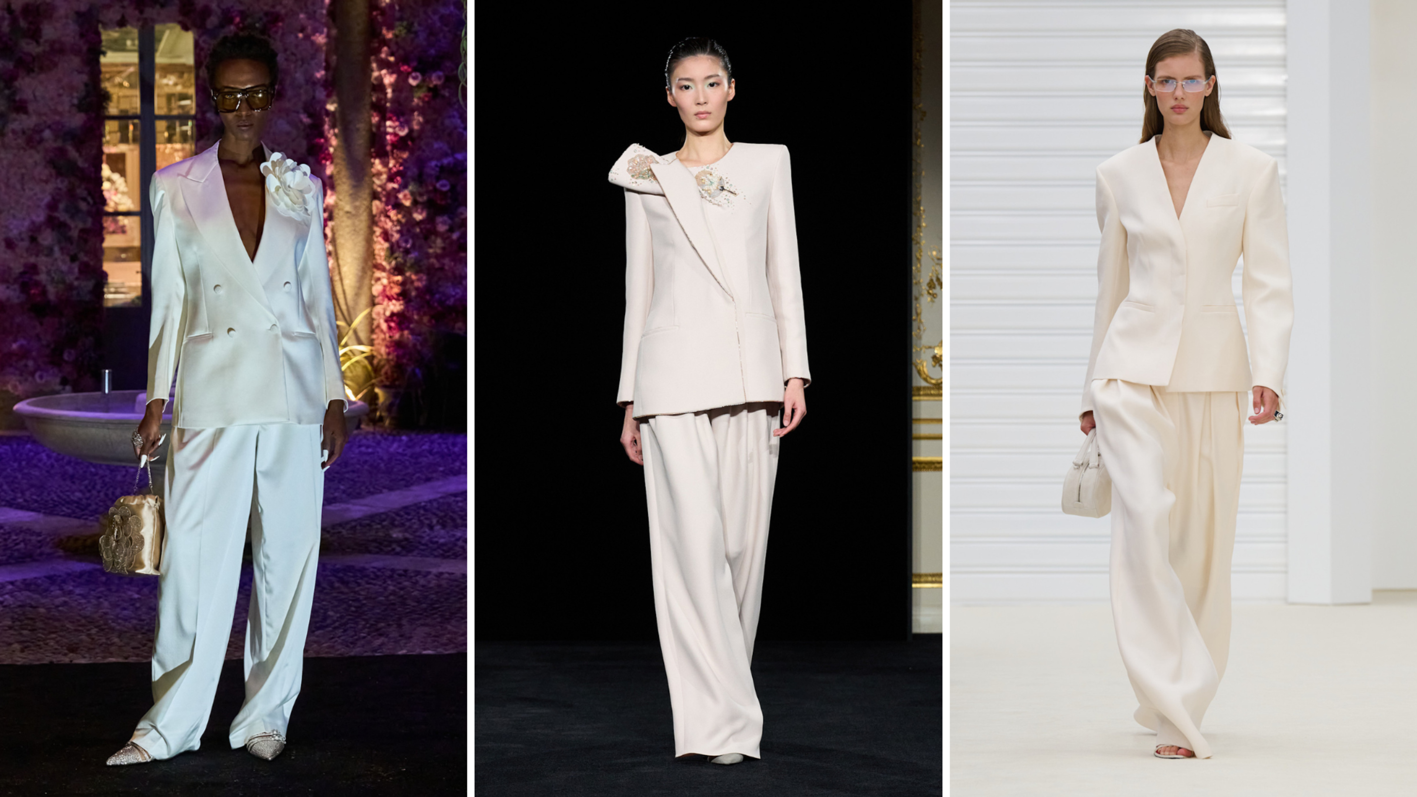 Da sinistra: Philipp Plein; Armani Privé; Ferrari SS26 - Credits Launchmetrics.com/Spotlight