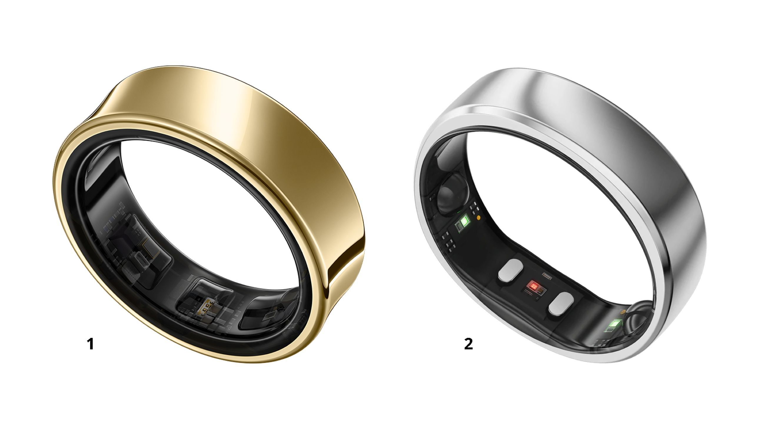 1) Samsung Galaxy Ring; 2) RingConn Gen-2 - Credits: Courtesy Press Office 
