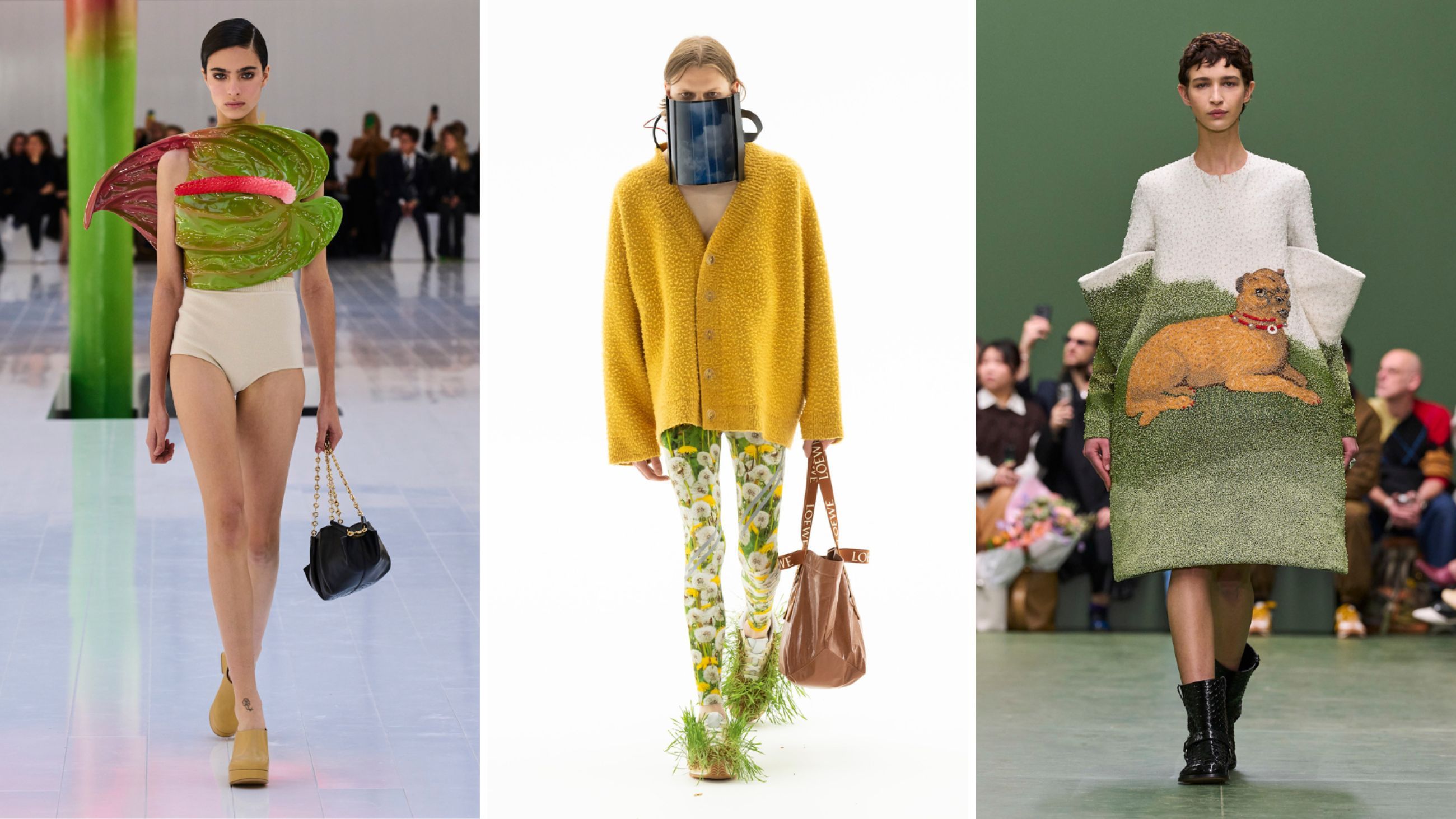 Da sinistra: Loewe SS23; Loewe SS23; Loewe FW24 - Credits Launchmetrics.com/Spotlight