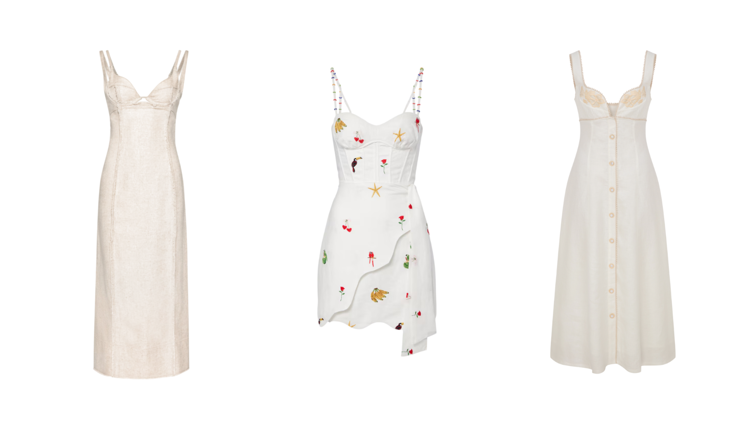 Da sinistra: Lug Von Siga, Farm Rio, Jacquemus
