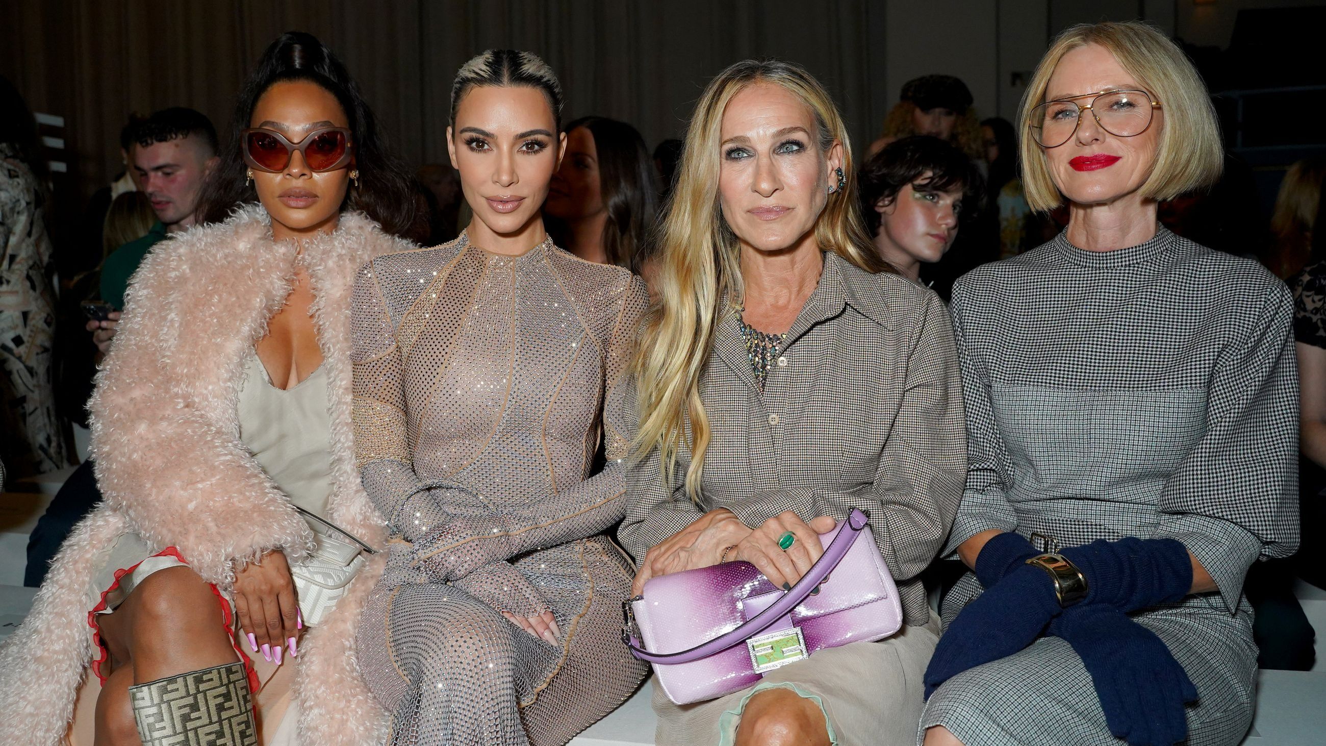 LaLa Anthony, Kim Kardashian, Sarah Jessica Parker e Naomi Watts partecipano all’evento FENDI per il 25° anniversario della Baguette, tenutosi all’Hammerstein Ballroom il 9 settembre 2022 a New York - Credits: Getty Images