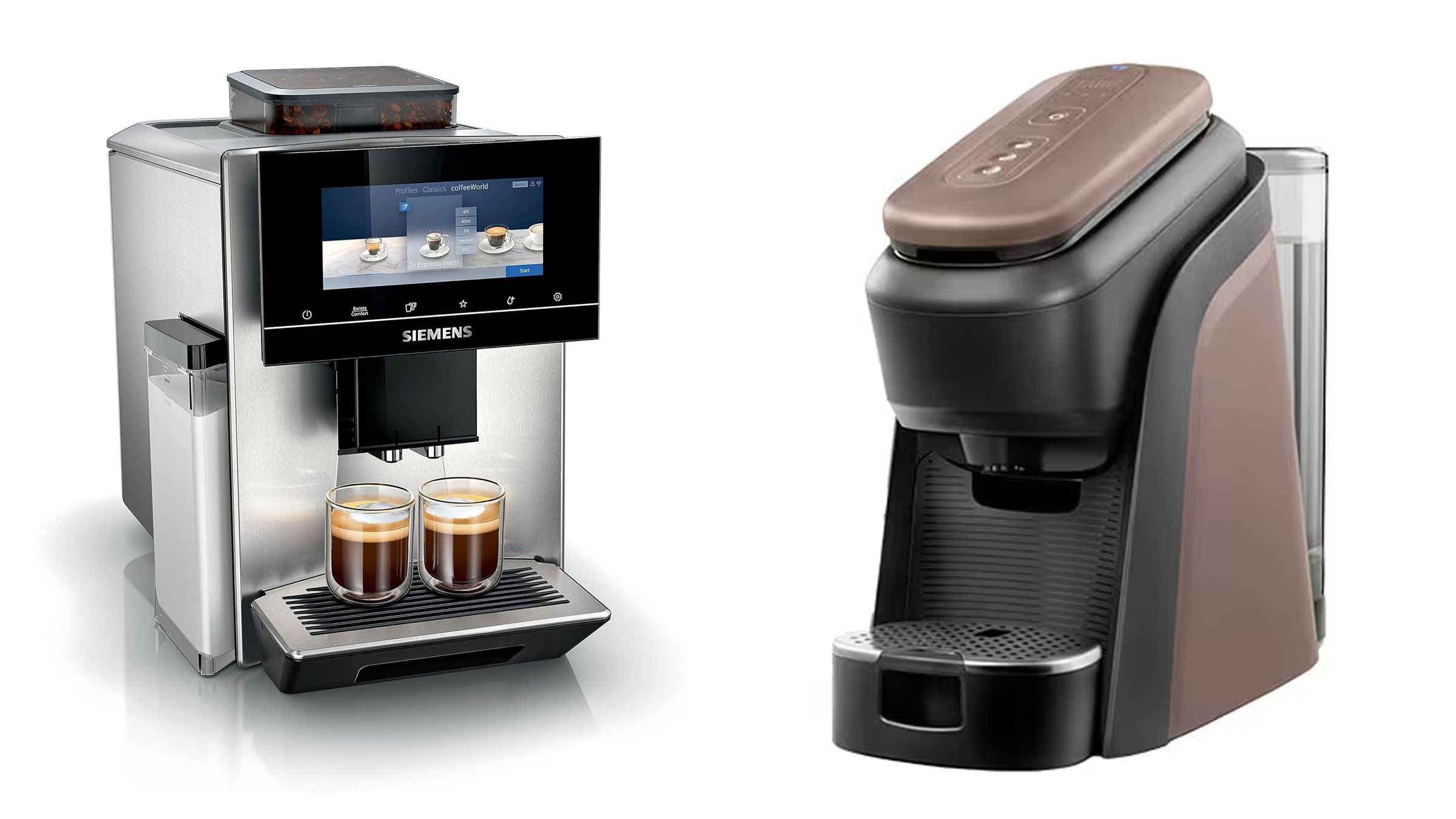Da sinistra Siemens EQ.900 - Lavazza Tablì. Courtesy Press Office