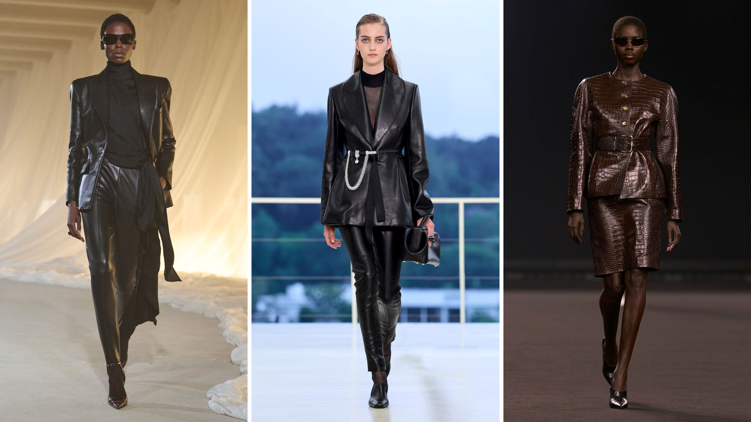 Sfilate FW26: da sinistra Balmain; Hermès; Elie Saab - Credits: Launchmetrics.com/Spotlight