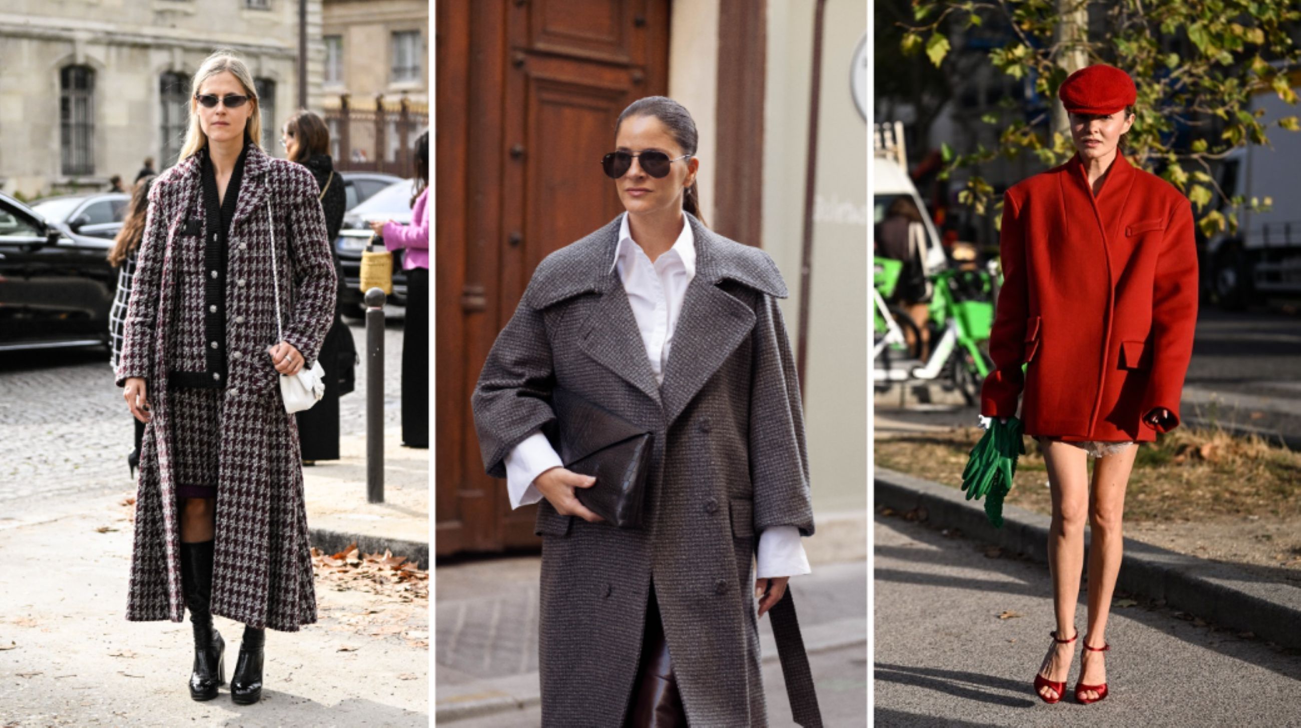 Tre immagini street style della fashion week di Parigi per l’autunno/inverno 26-27 - Credits Getty Images