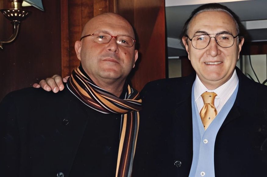 Pippo Baudo insieme al figlio Alex (foto Verissimo)