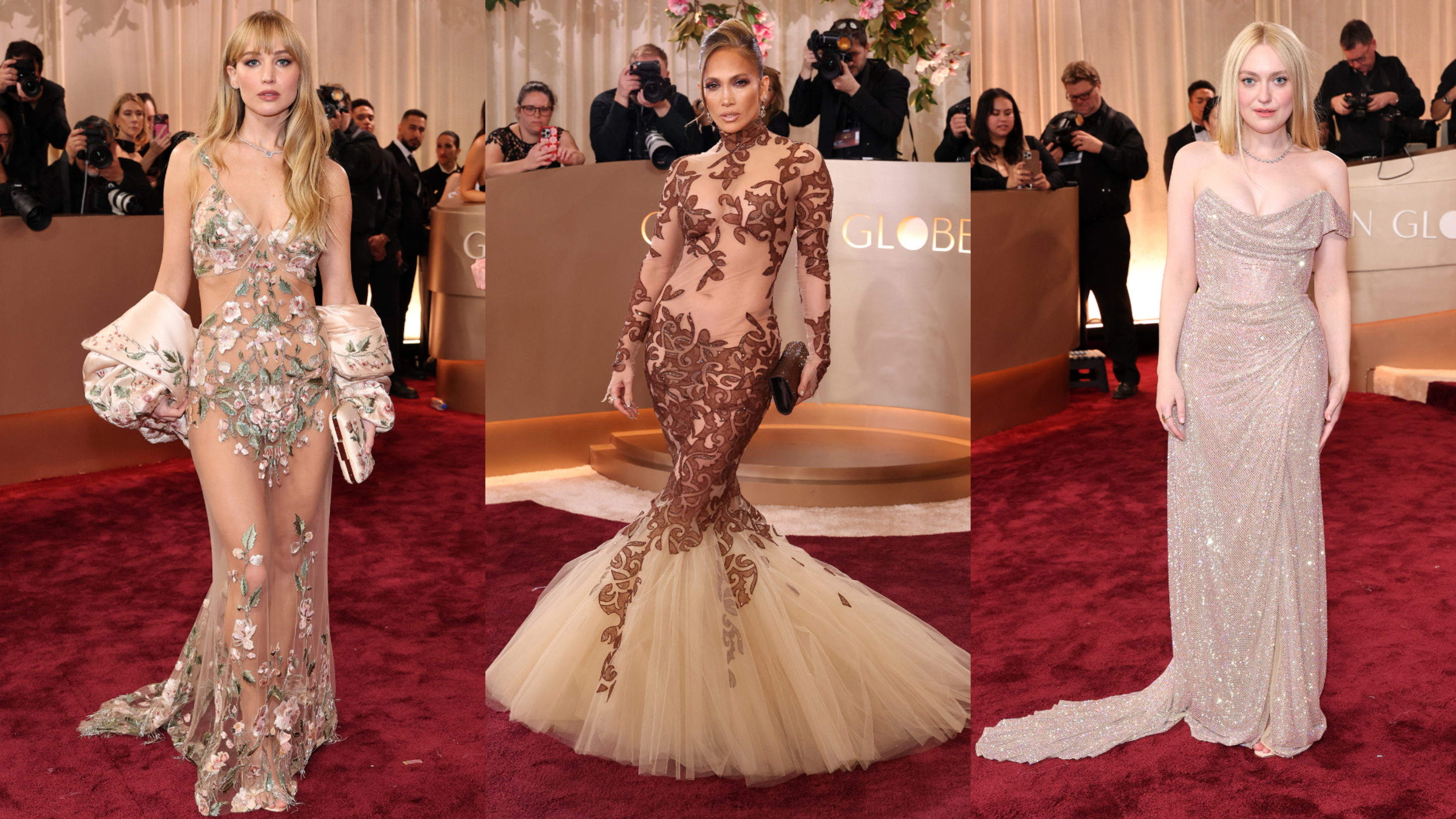 Da sinistra Jennifer Lawrence; Jennifer Lopez; Dakota Fanning - Credits: Getty Images