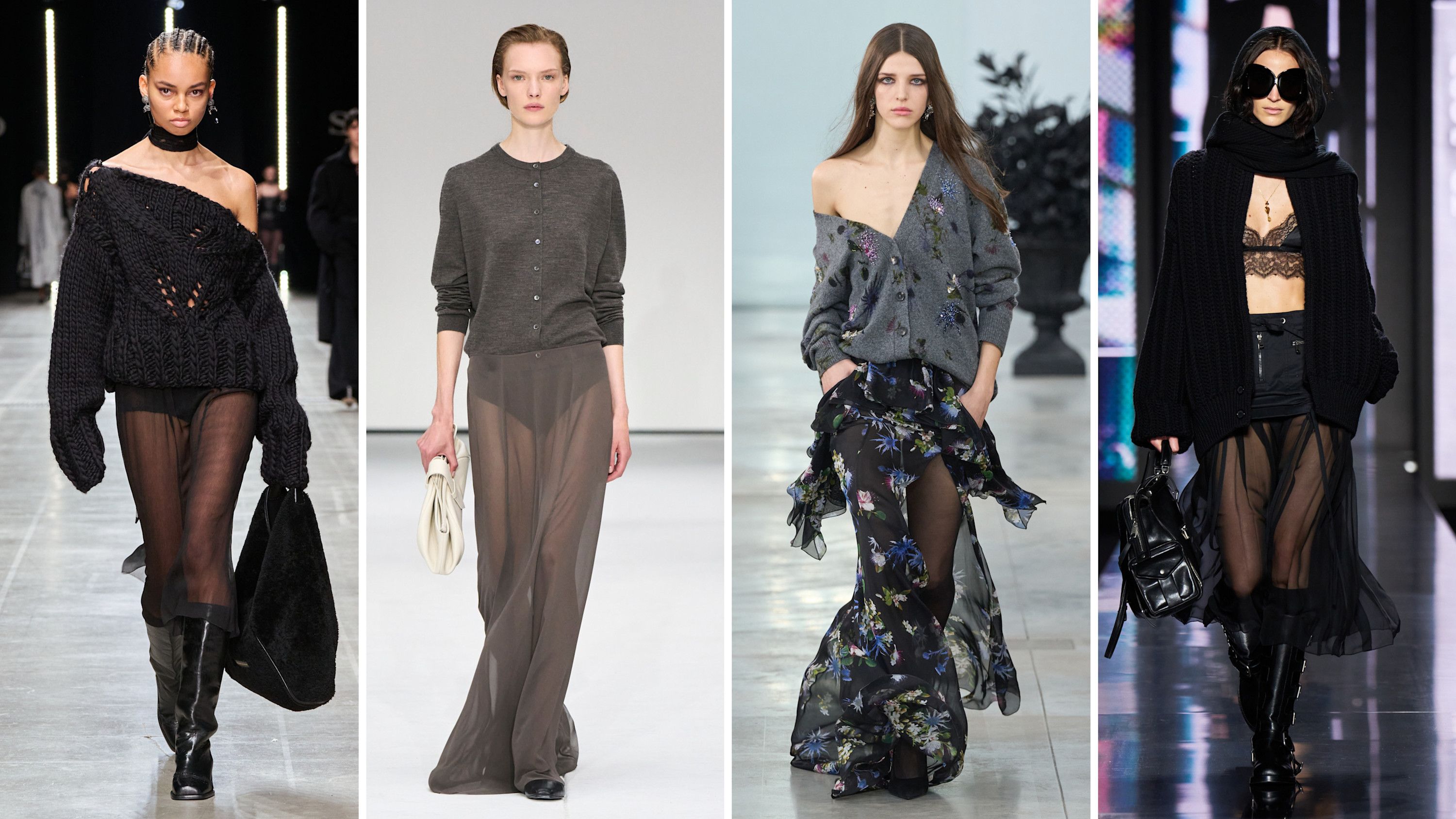 Da sinistra look dalle sfilate FW2526 di Ermanno Scervino, Cos, Blumarine e Dolce&Gabbana - Credits: Launchmetrics.com/Spotlight