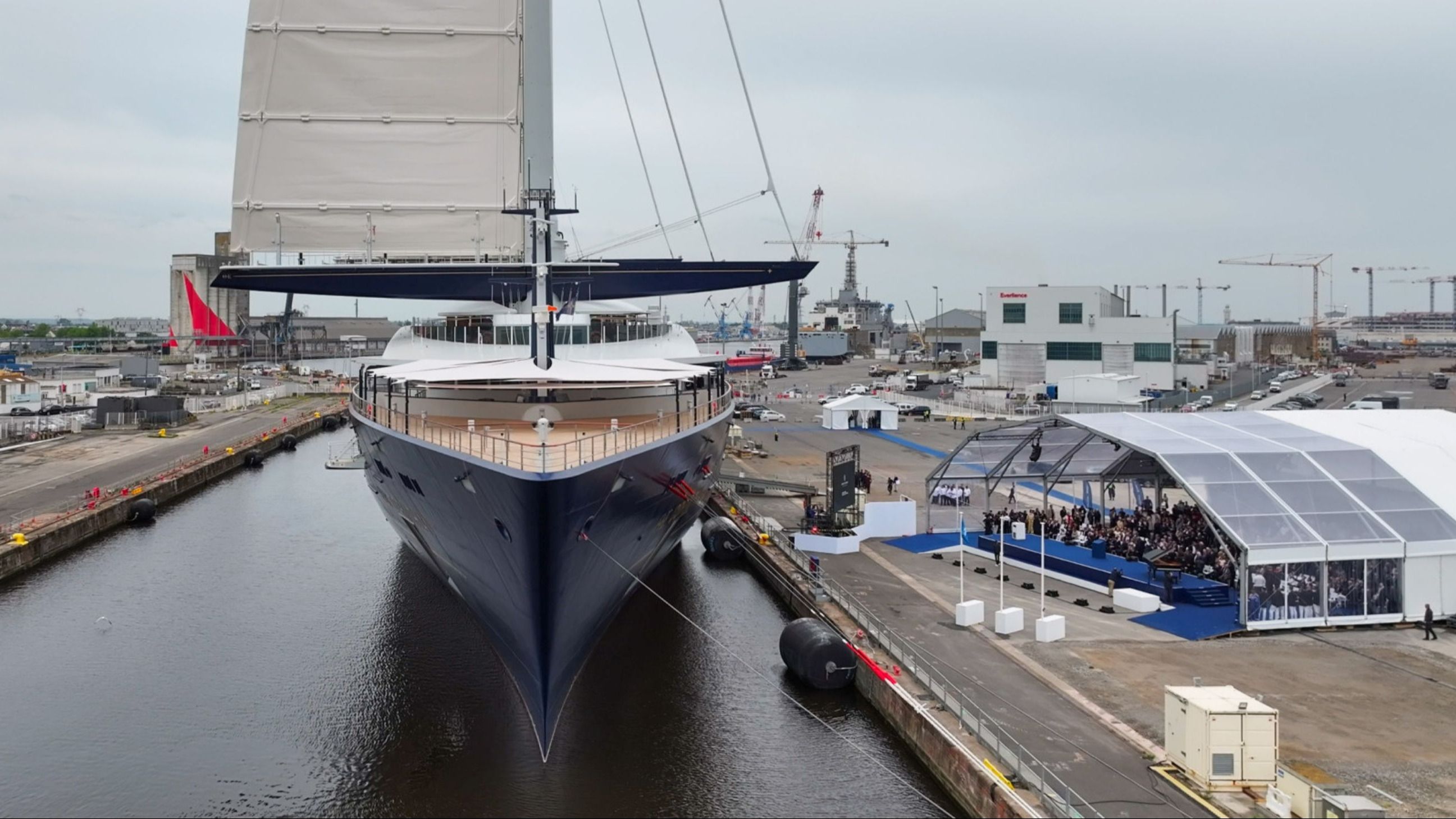 L’Orient Express Corinthian durante il varo del 29 aprile 2026 a Saint-Nazaire (Loira Atlantica, Francia) - Courtesy Press Office