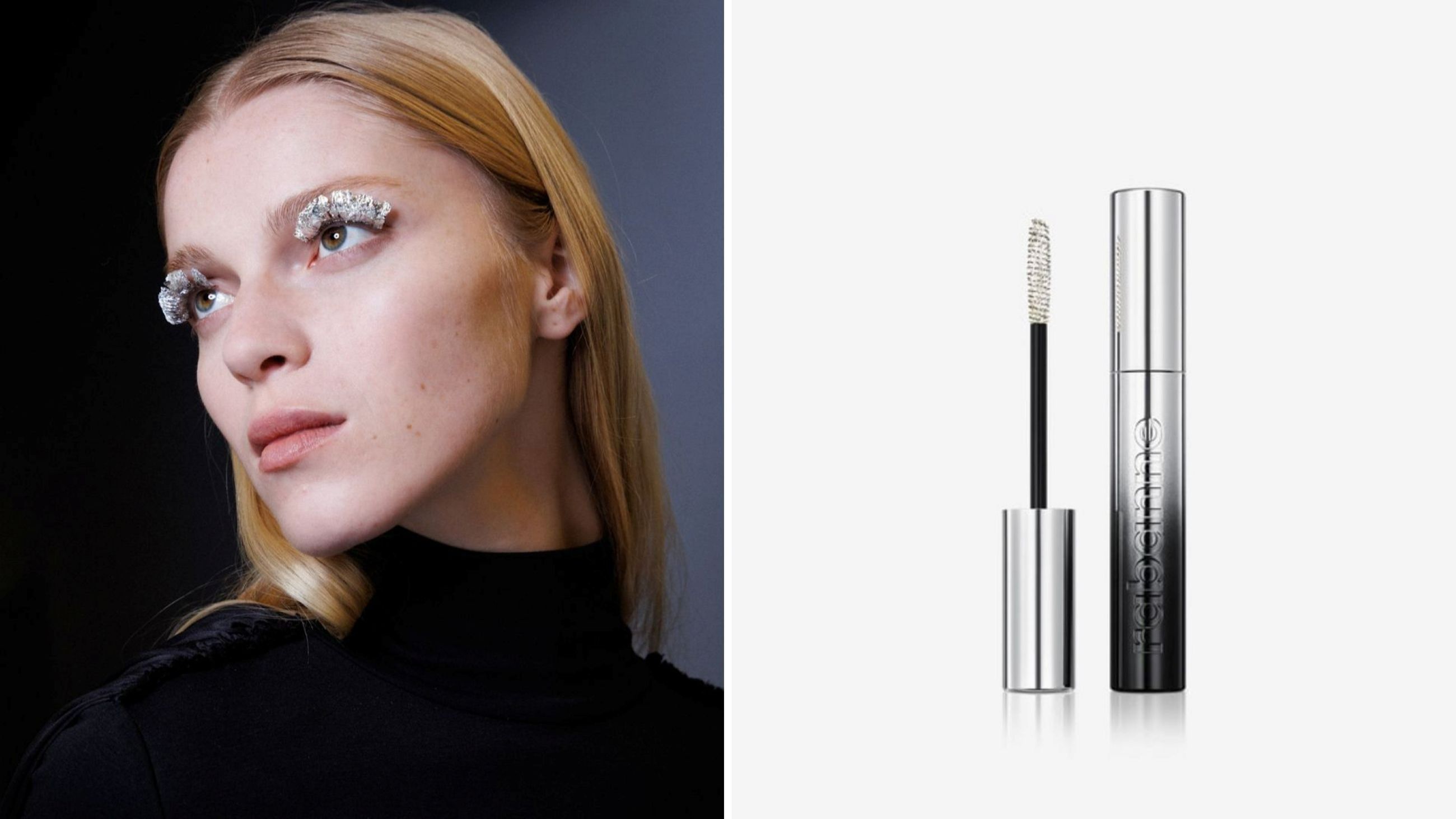 Luce 3D – Rokh FW25; Euphoria Famous Top Coat Mascara di Rabanne - Credits: Launchmetrics.com/Spotlight; Courtesy Press Office 
