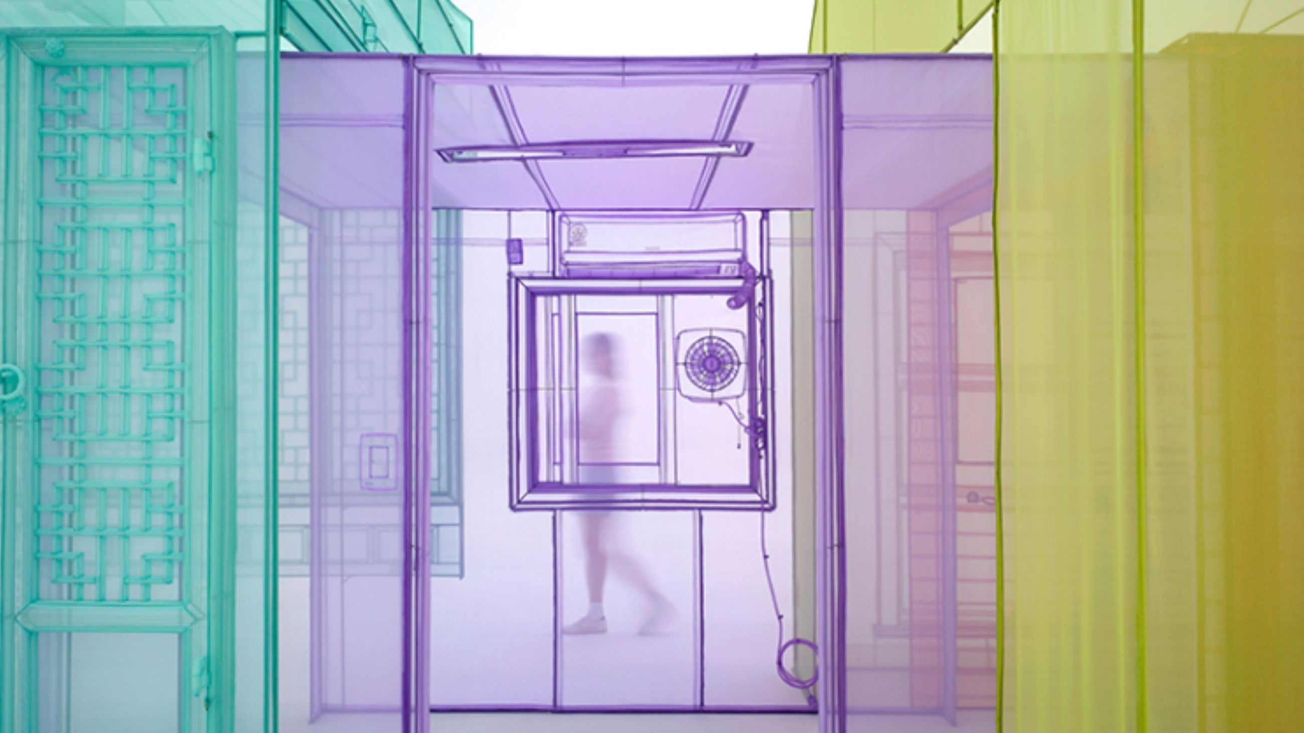 Do Ho SuhPart of work / Do Ho Suh, <Nest/s>, 2024, Polyester, stainless steel, 410.1 x 375.4 x 2148.7 cm, Courtesy the Artist, Lehmann Maupin New York, Seoul and London and Victoria Miro, Photography by Leon Taeg Su. © Do Ho Suh - Credits: Courtesy Press Office