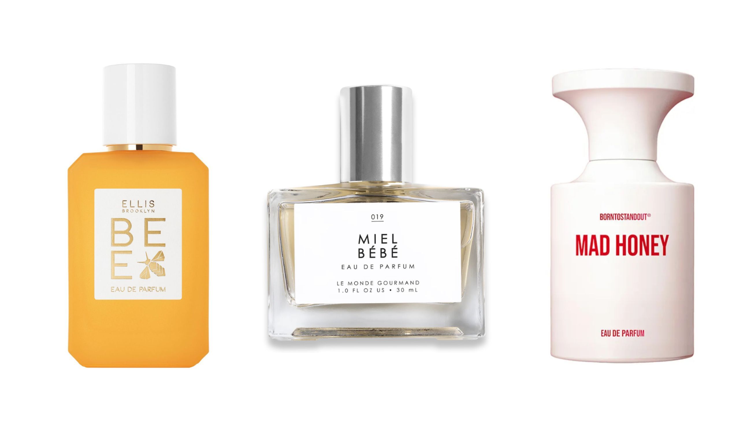 Da sinistra: Ellis Brooklyn, Bee; Le Monde Gourmand, Miel Bebe Born To Stand Out, Mad Hon - Courtesy Press Office