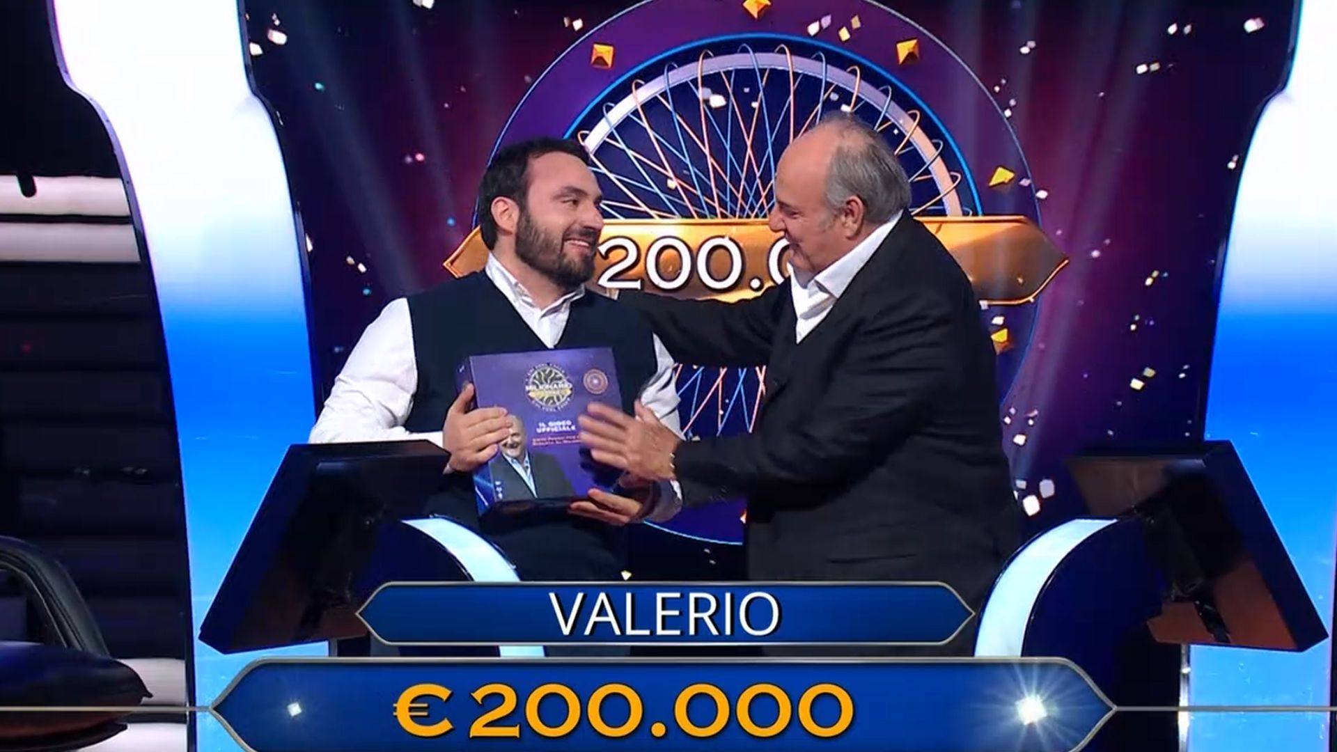 Il campione Valerio e Gerry Scotti