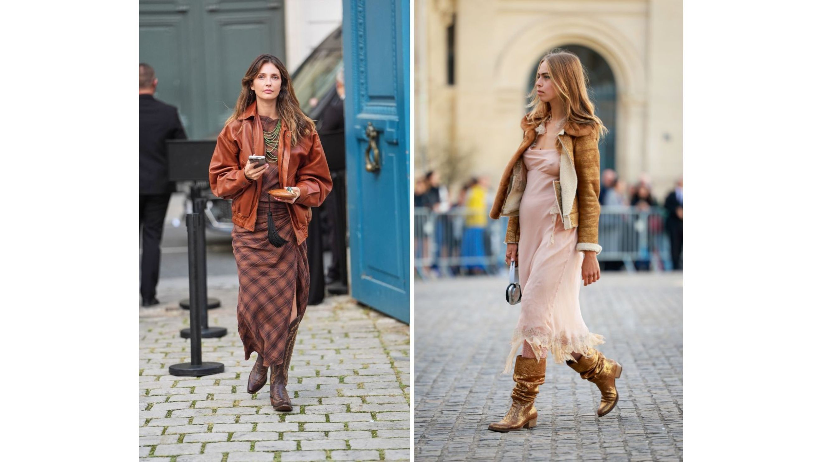 Street Style, all’esterno della sfilata di moda maschile Austin Post, il 1º settembre 2025 a Parigi, Francia; Street Style, all’esterno della sfilata di Vivienne Westwood durante la Settimana della Moda di Parigi, collezione donna Primavera/Estate 2026, il 4 ottobre 2025 - Credits: Getty Images