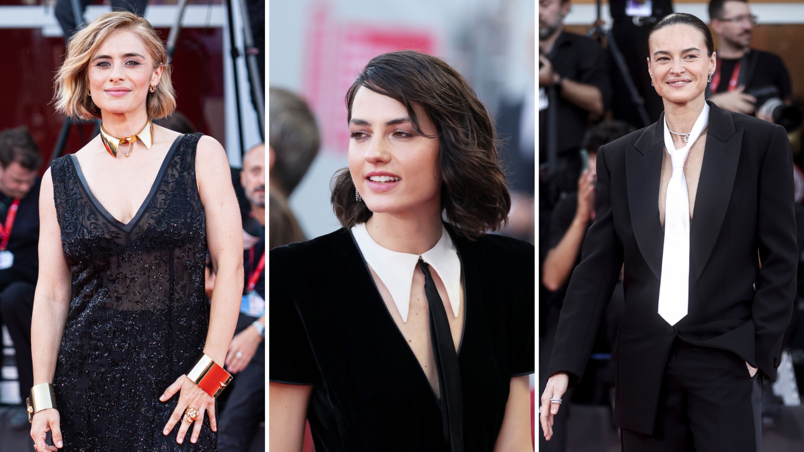 Da sinistra: Greta Scarano; Romana Maggiora Vergano; Kasia Smutniak - Credits Getty Images