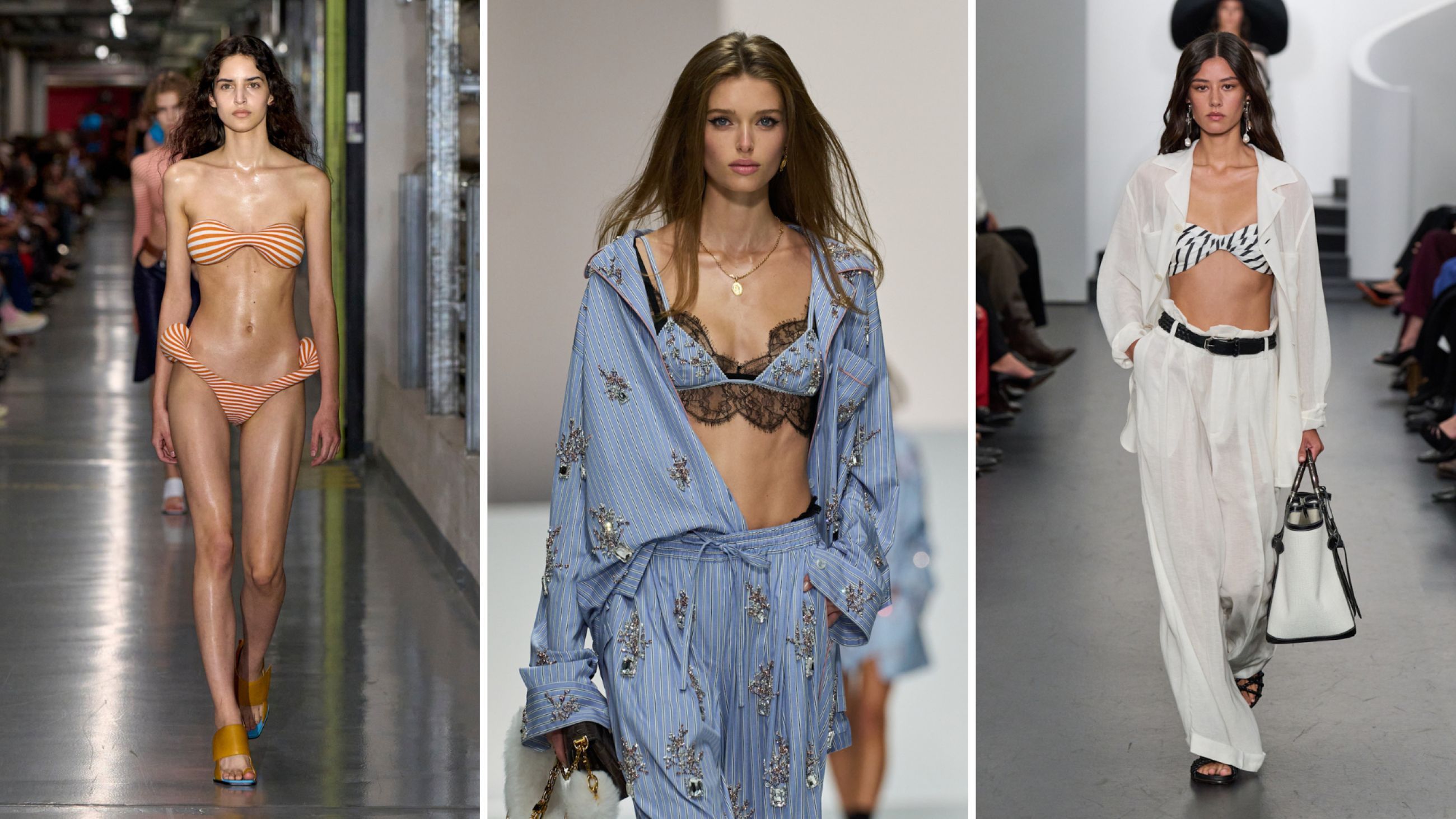 Da sinistra: Jean Paul Gaultier; Dolce&Gabbana; Ralph Lauren SS26 - Credits Launchmetrics.com/Spotlight