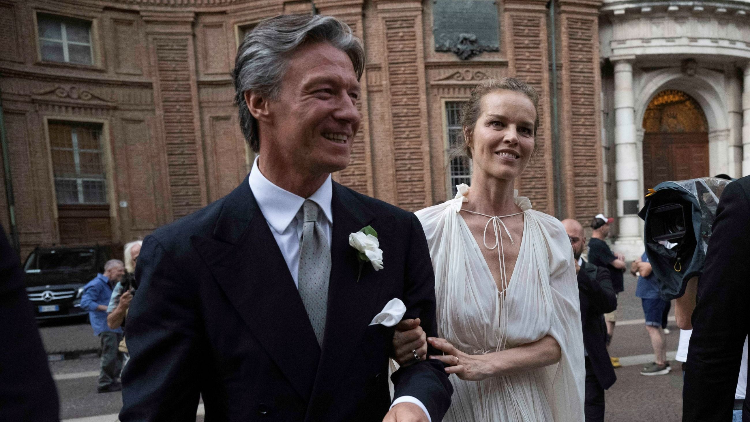 Gregorio Marsiaj ed Eva Herzigova sono stati visti mentre partecipavano al loro matrimonio l'11 luglio 2026 a Torino, in Italia - Credits: Getty Images