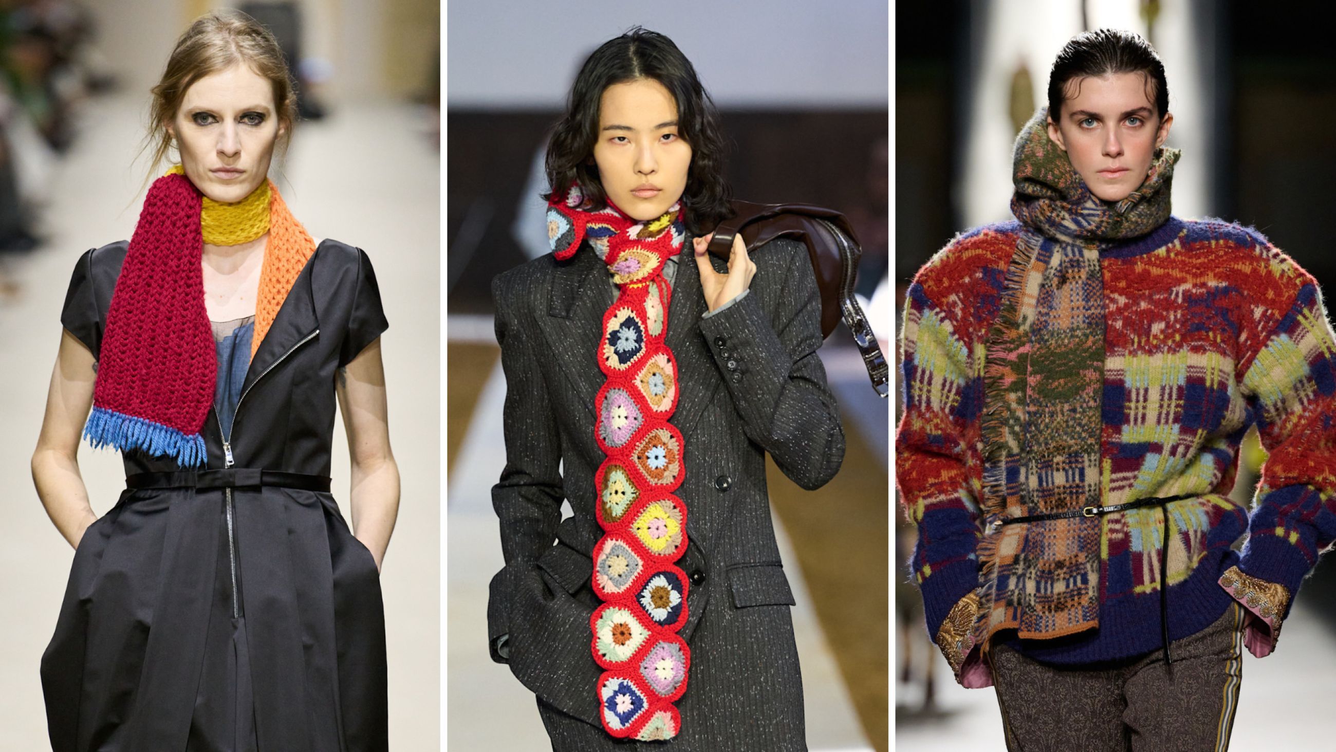 Da sinistra: Prada, Stella McCartney, Dries Van Noten FW26 - Credits Launchmetrics.com/Spotlight