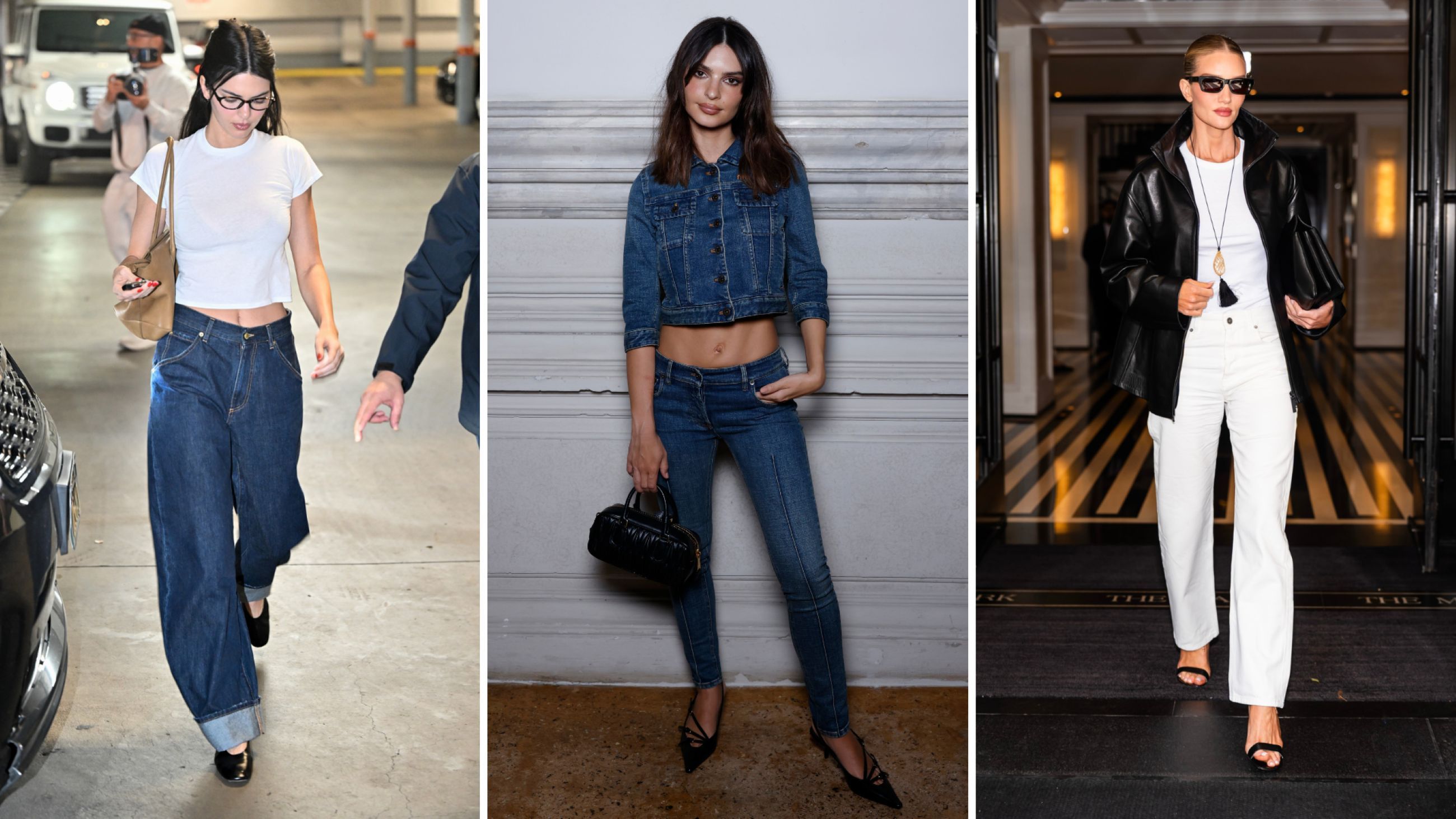 Da sinistra: Kendall Jenner; Emily Ratajkowski; Rosie Huntington-Whiteley - Credits Getty Images