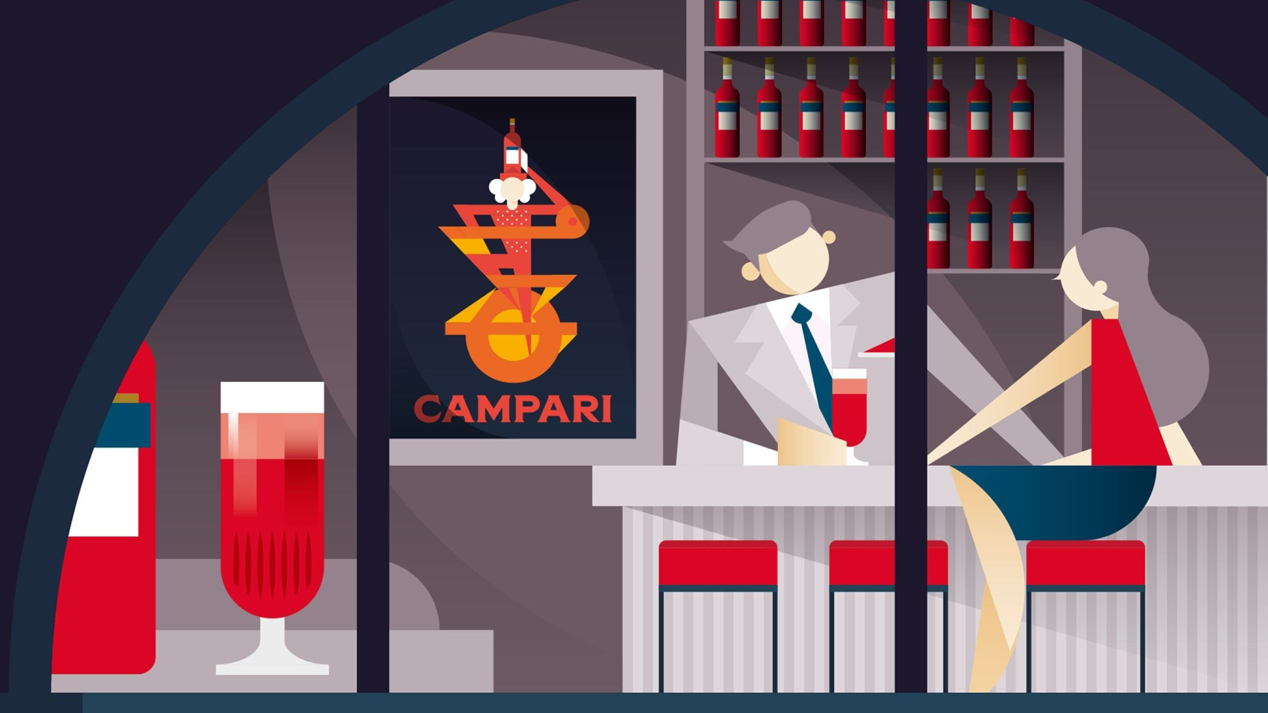 Illustrazione di Francesco Poroli per Campari