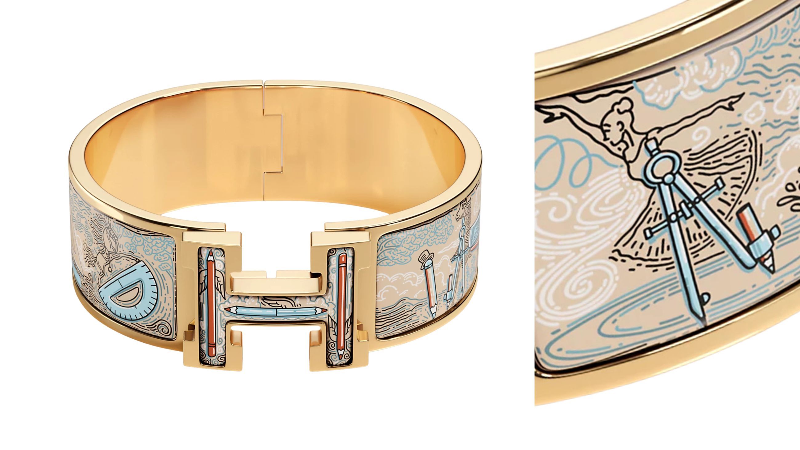 Il bracciale Clic Clac H Les Outils du Dessin di Hermès - Credits: www.hermès.com