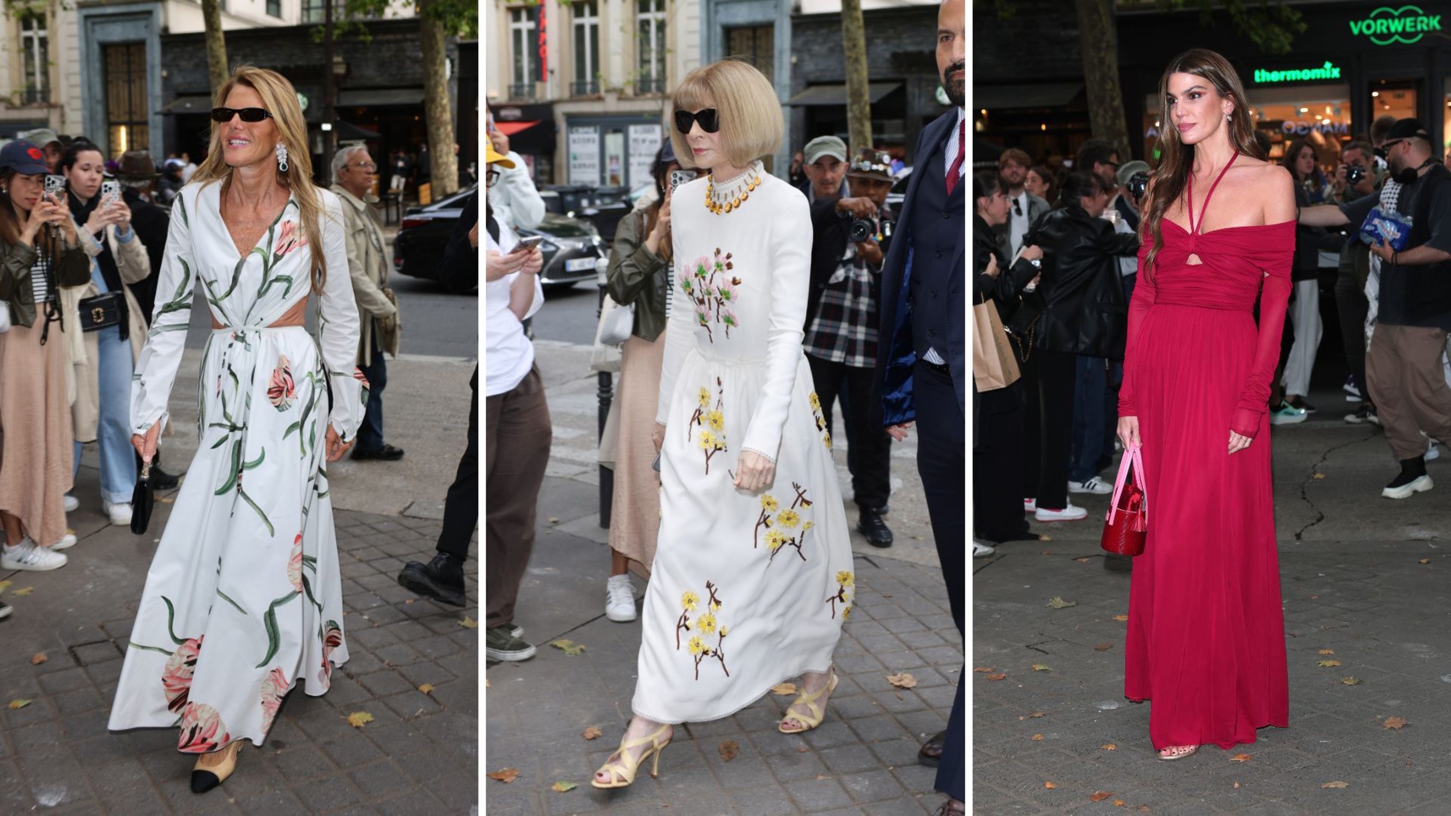 Da sinistra verso destra: Anna Dello Russo, Anna Wintour e Bianca Brandolini D’Adda 
Credit: Getty Images