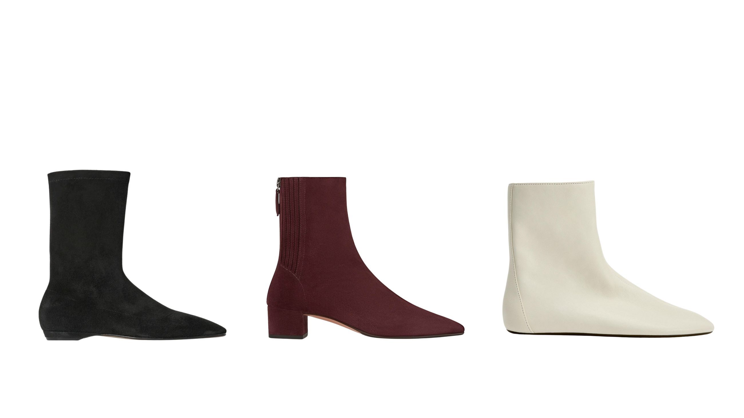 Da sinistra: The Row; Aquazzura; Zara