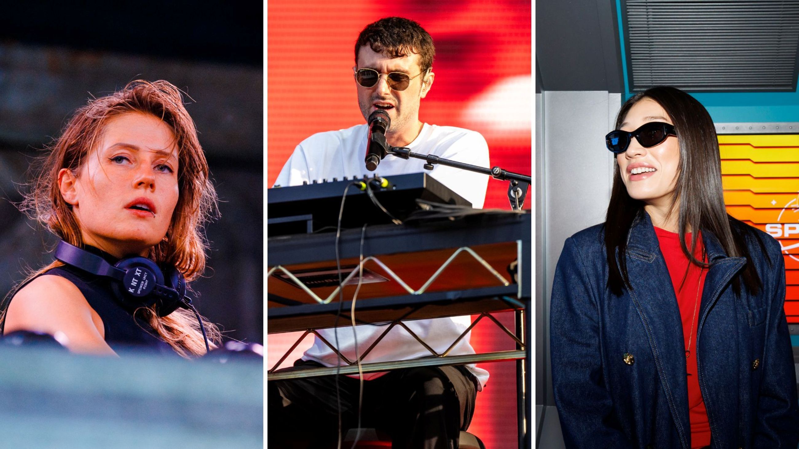 Charlotte de Witte si esibisce dal vivo sul palco durante il “Tomorrowland Brasil 2024” al Parque Maeda – Itu il 13 ottobre 2024 a San Paolo, Brasile; Fred Again si esibisce durante il Lollapalooza al Grant Park il 4 agosto 2023 a Chicago, Illinois; Peggy Gou partecipa all’evento di lancio della Pop-up “Korea Space Collection” del marchio britannico di peluche di lusso Jellycat presso MM Seongsu il 4 novembre 2025 a Seoul, Corea del Sud - Credits: Getty Images 
