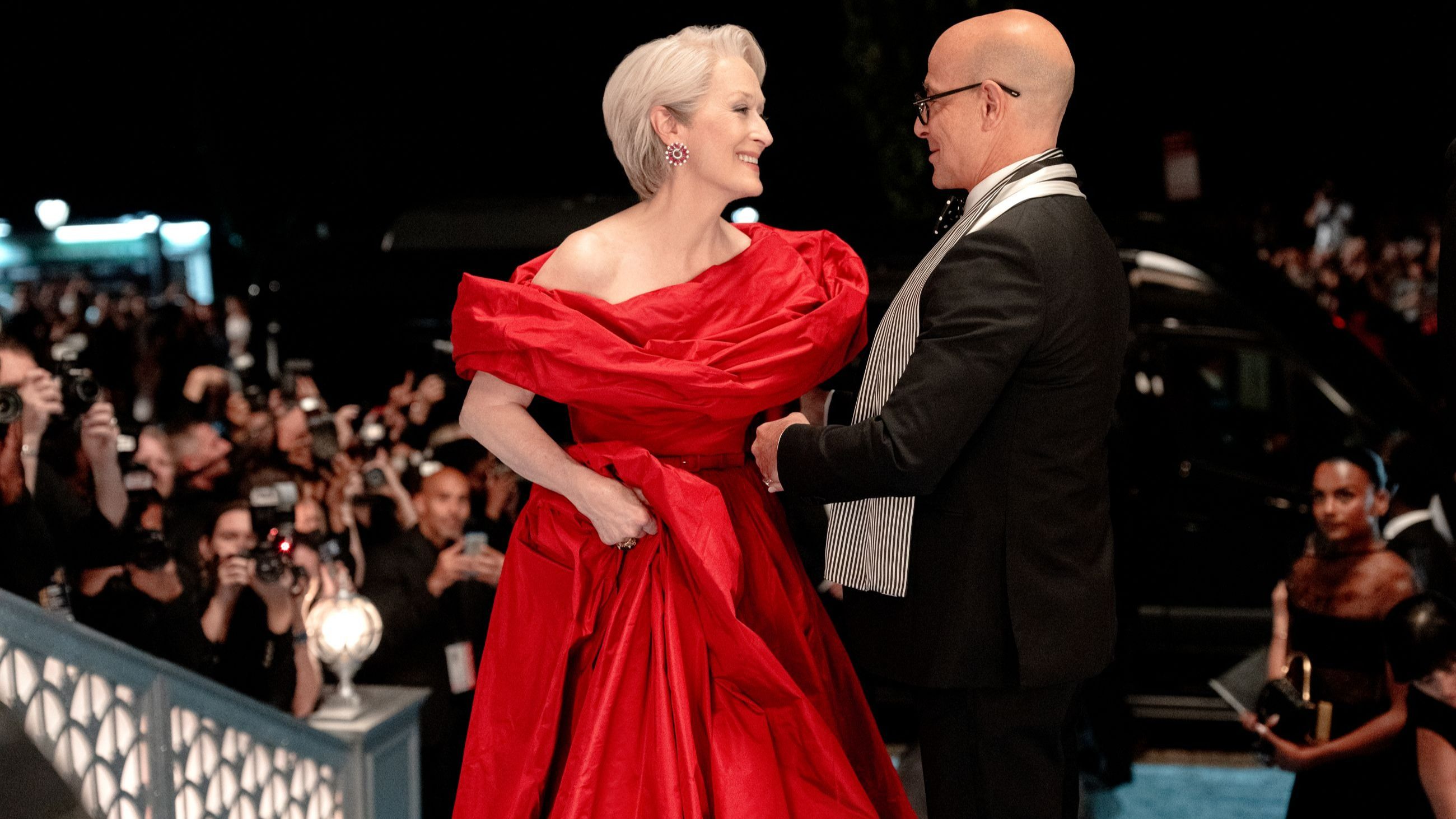 Stanley Tucci e Meryl Streep in una scena del film “Il Diavolo Veste Prada 2” - Courtesy Press Office