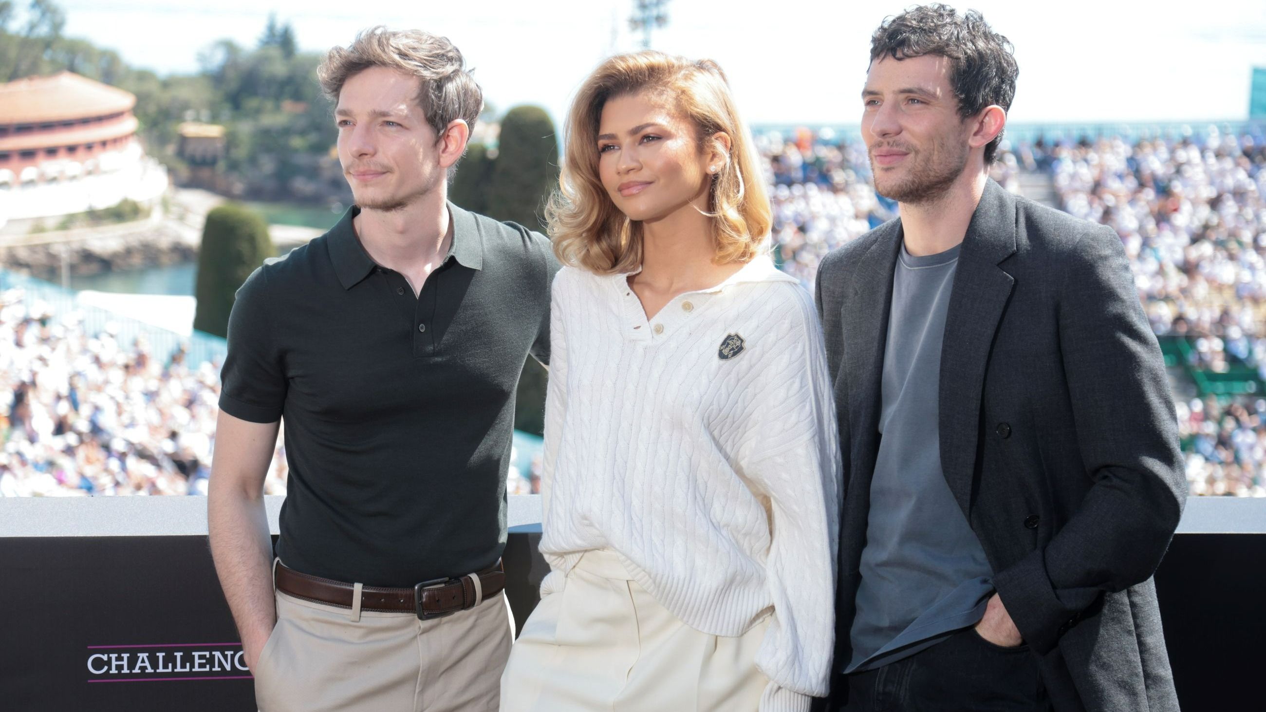 Mike Faist, Zendaya Coleman e Josh O'Connor al photocall di “Challengers” durante il settimo giorno del Rolex Monte-Carlo Masters, 2024 - Credits Getty Images