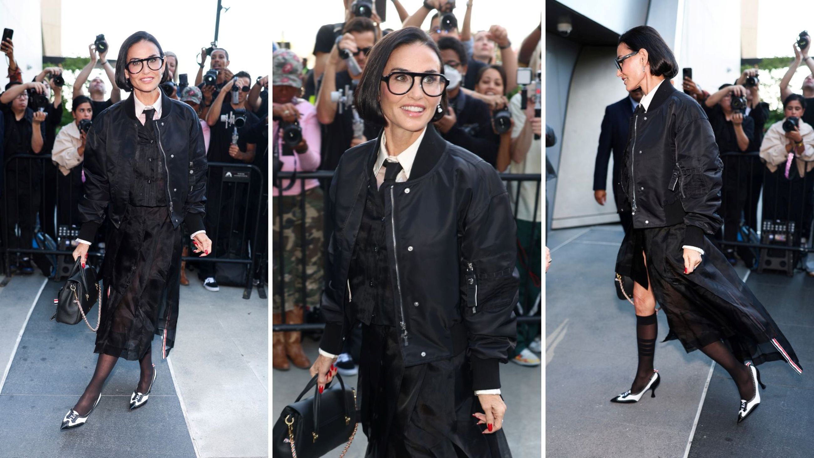 Demi Moore partecipa alla sfilata Primavera/Estate 2027 di Thom Browne durante la New York Fashion Week, presso The Shed a Hudson Yards, il 15 settembre 2026 a New York - Credits: Getty Images