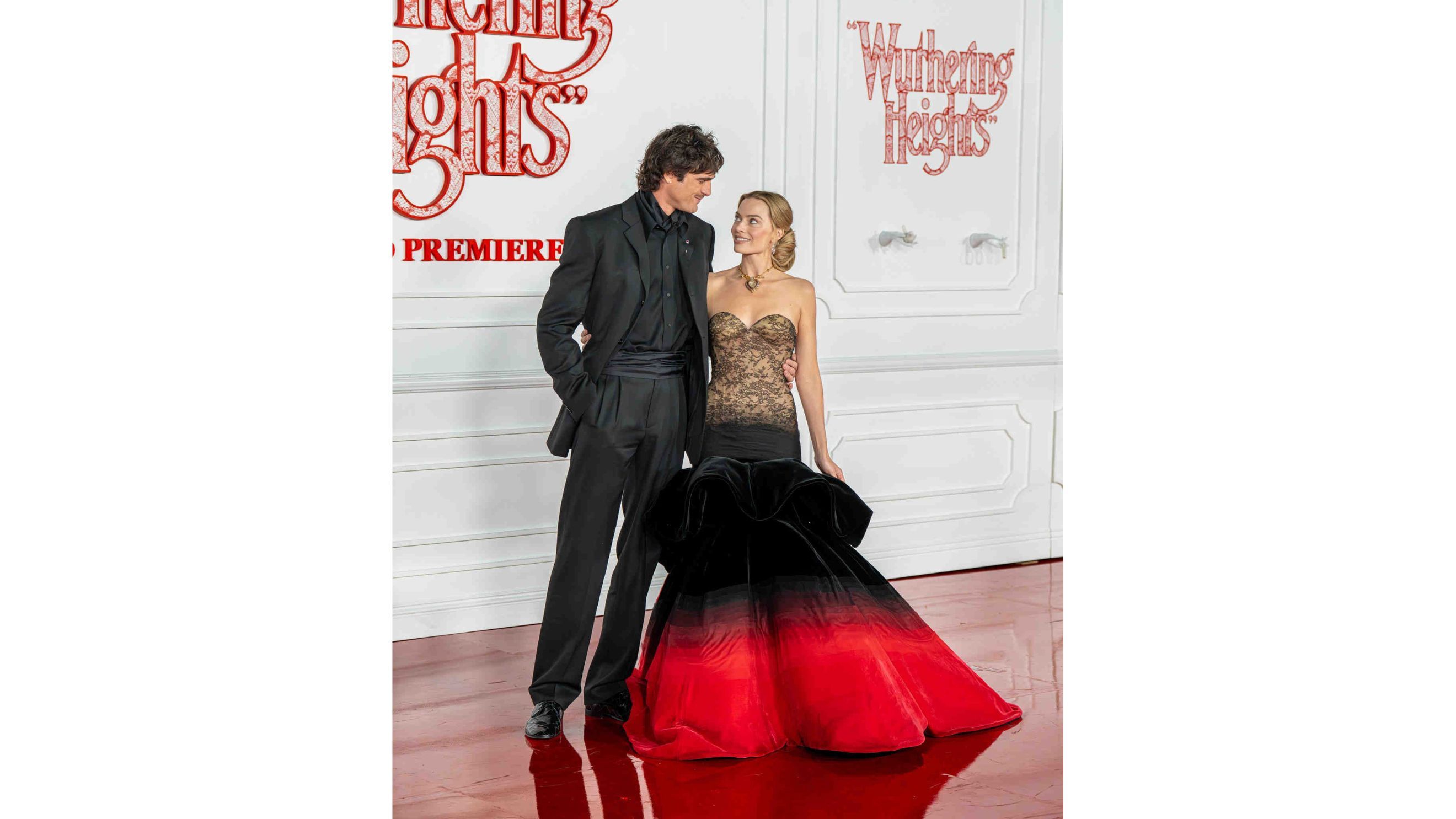 Prima mondiale del film Cime tempestose (Wuthering Heights), nella foto Jacob Elordi e Margot Robbie - Credits Agf