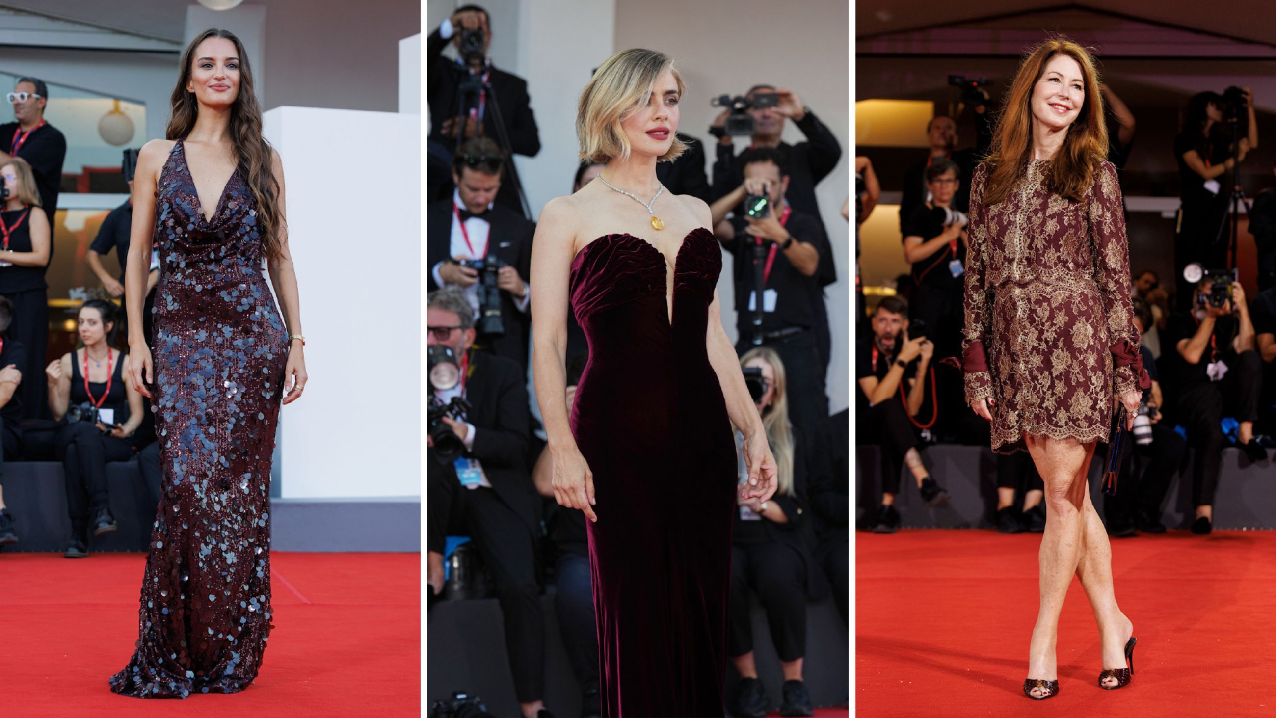 Da sinistra: Gabrielle Caunesil Pozzoli, Greta Scarano, Dana Delany - Credits Launchmetrics.com/Spotlight