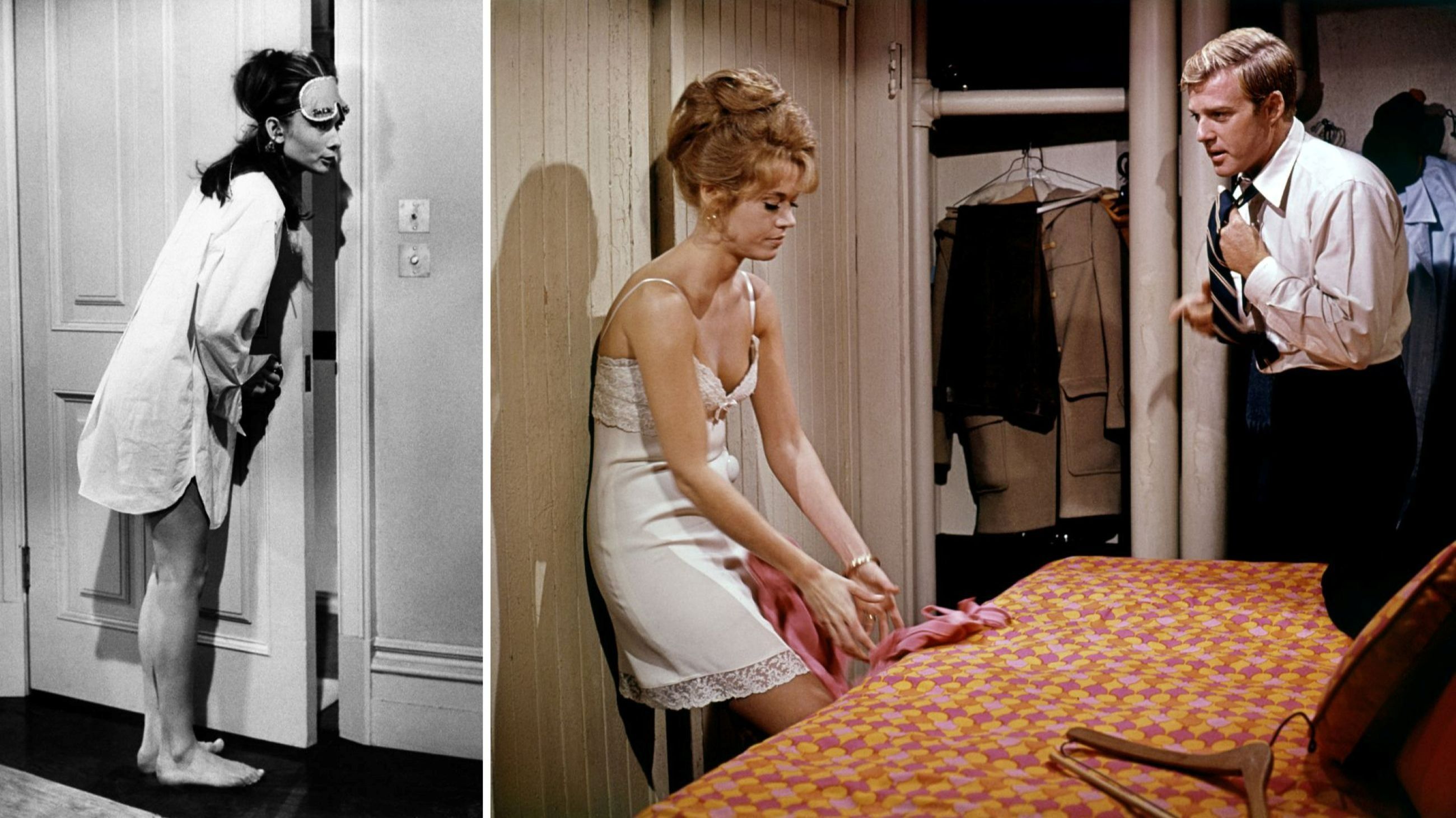 Audrey Hepburn in Colazione da Tiffany; Gli attori americani Jane Fonda e Robert Redford sul set di A piedi nudi nel parco, diretto da Gene Saks - Credits: Getty Images