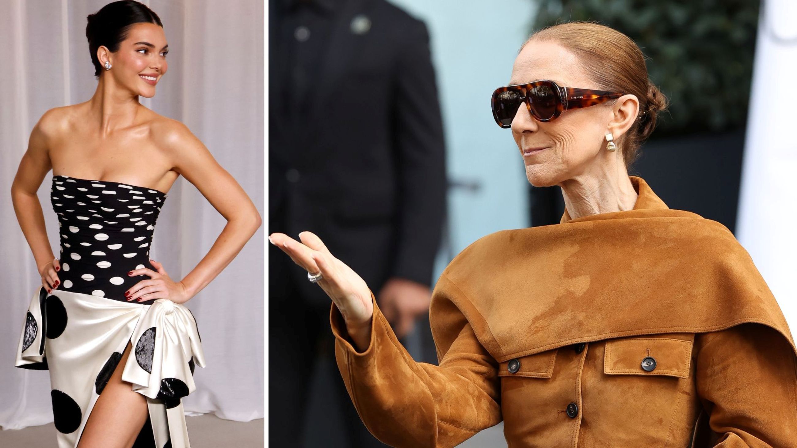 Da sinistra a destra, Kendall Jenner e Celine Dion - Credits: Getty Images
