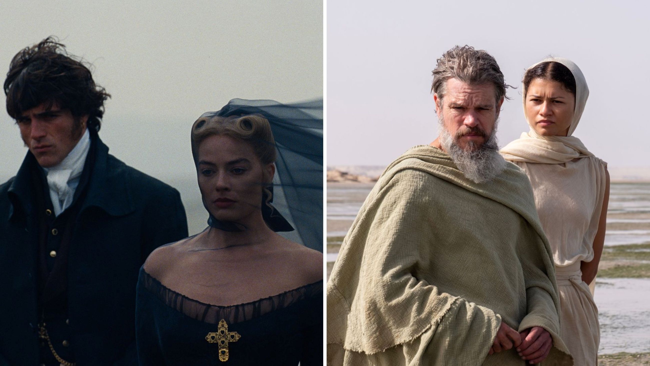 Margot Robbie e Jacob Elordi, Wuthering Heights (2026); Matt Damon e Zendaya, The Odyssey (2026) - Credits: AGF