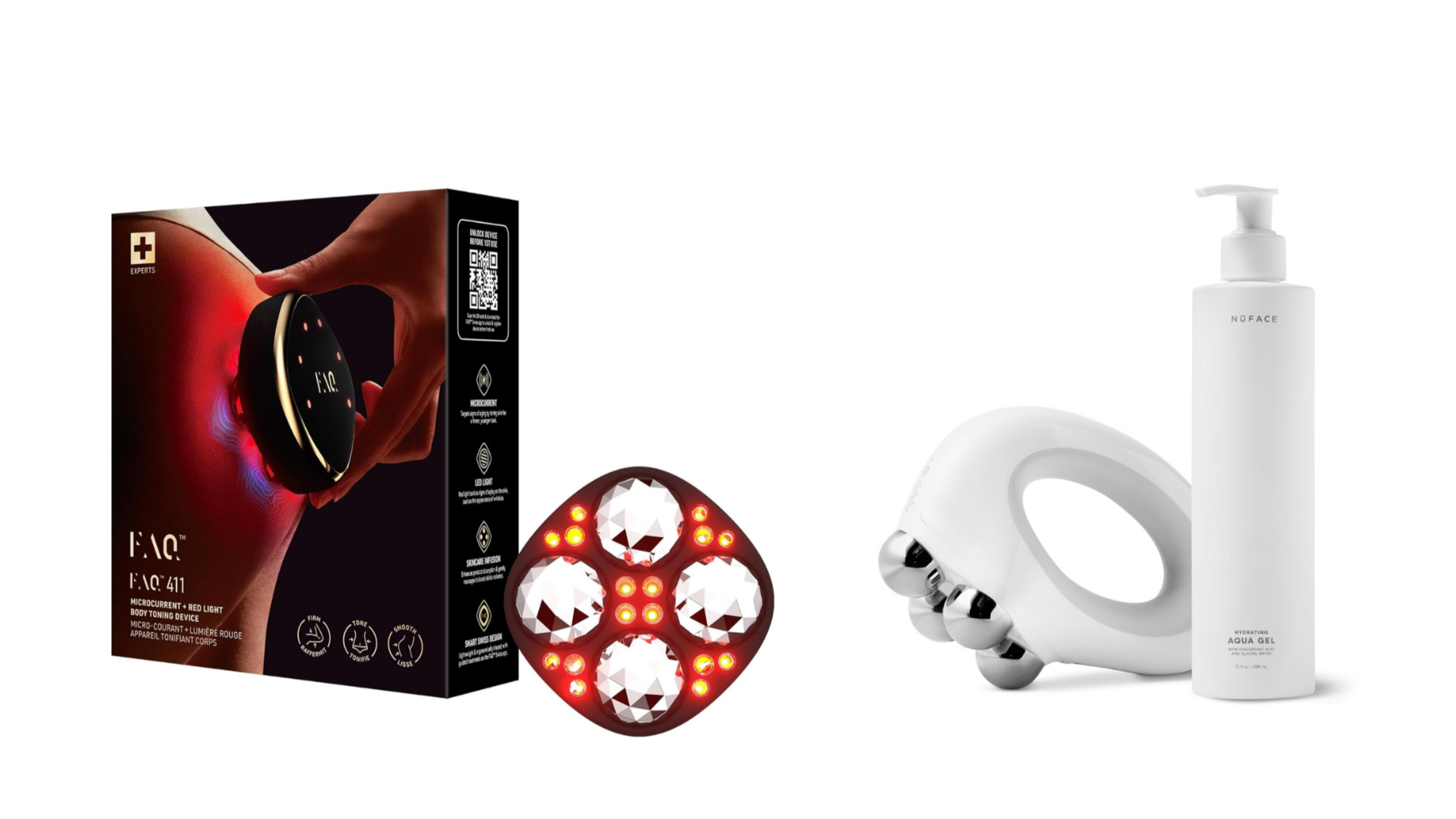  Da sinistra: Foreo, FAQ™411; NuFace, NuBody - Courtesy Press Office 