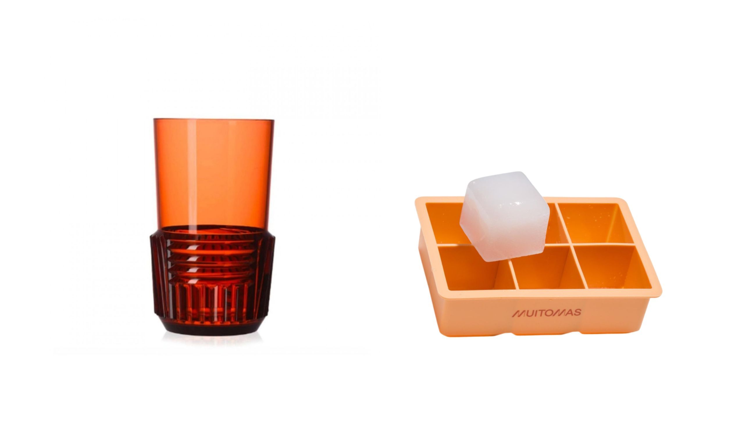 Da sinistra: Trama di Kartell - Courtesy Kartell; Stampo Peach Fuzz di Muitomas - Courtesy Muitomas