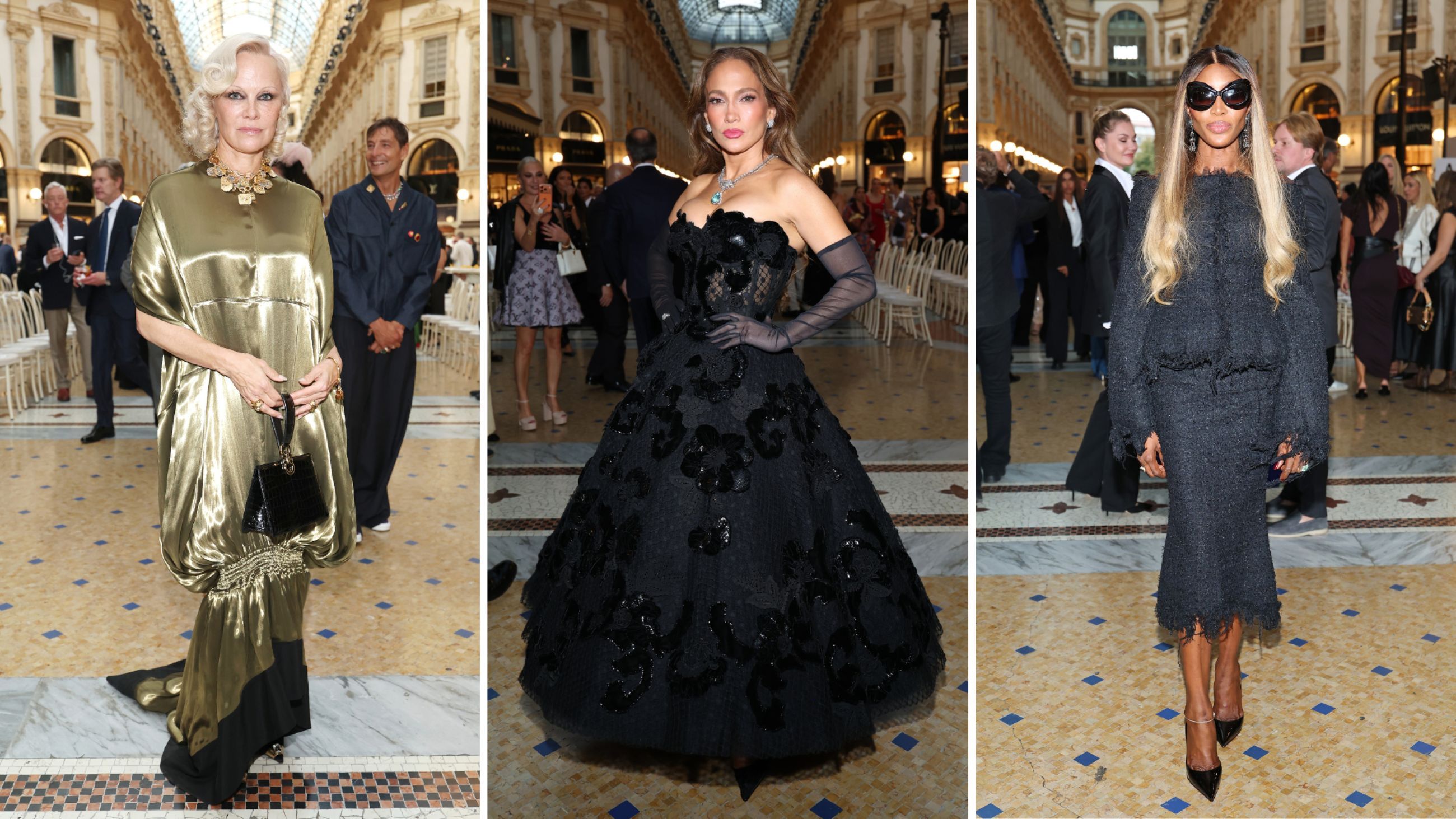 Pamela Anderson; Jennifer Lopez; Naomi Campbell, Vogue World: Milano 2026 - Credits Getty Images