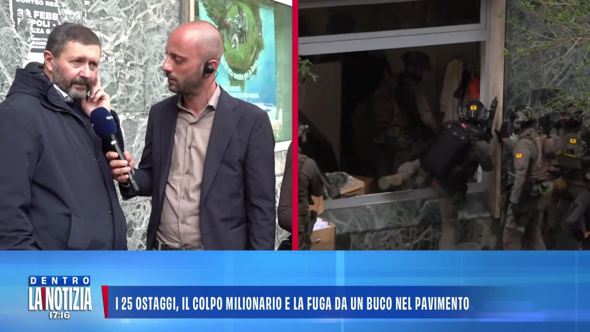 Rapina in banca a Napoli, il caso a Dentro la notizia