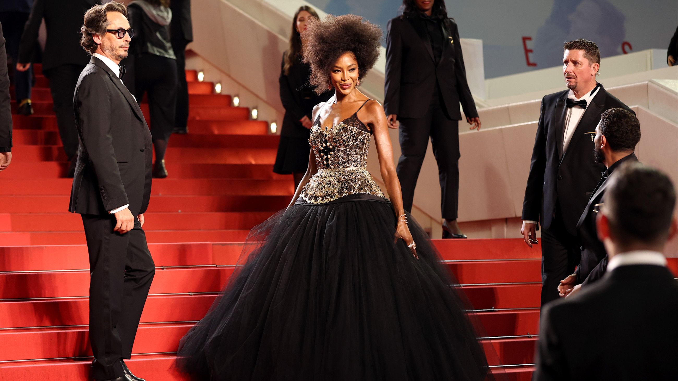 Naomi Campbell sul red carpet del Festival di Cannes 2025 : Collezione Alta Moda "Le Siciliennes" di Dolce&Gabbana
Credit: Getty Images